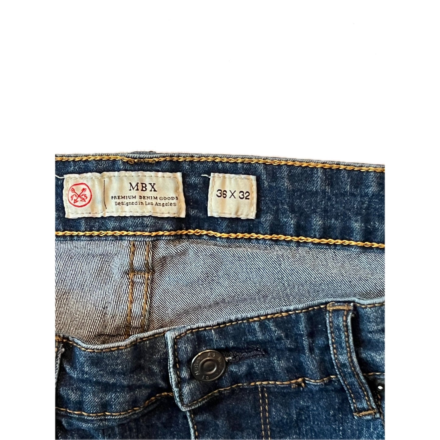 MBX Straight Fit Blue Jeans Mens 36x32M