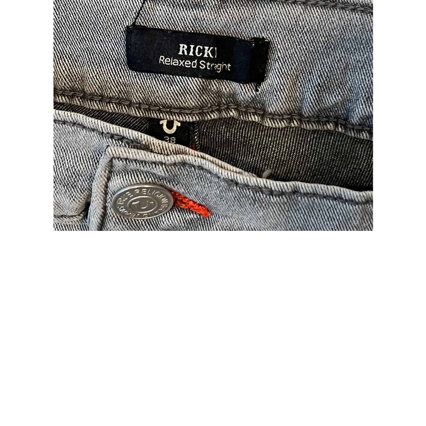 True Religion Relaxed Straight Ricky Jeans Mens 38x34