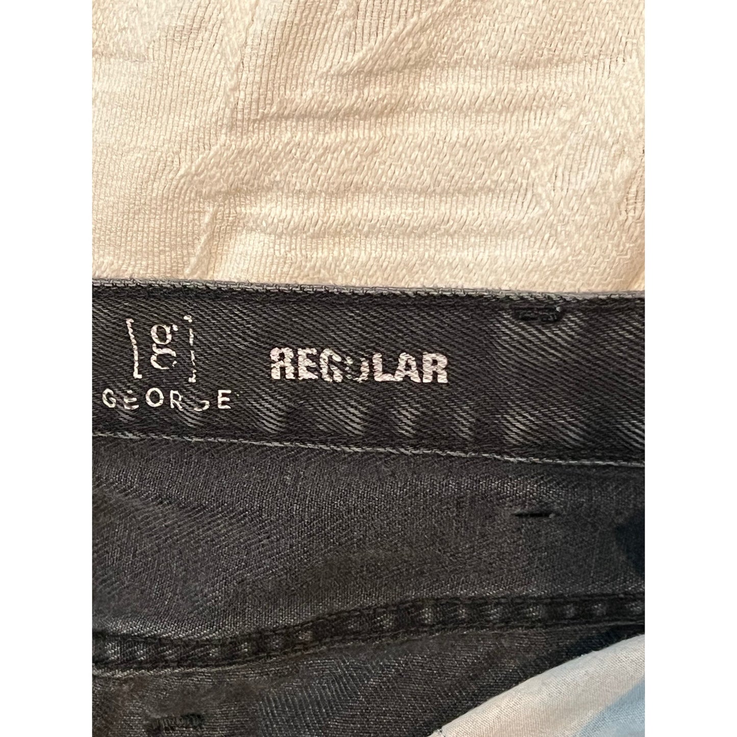 George Regular Straight Black Jeans Mens 38x32