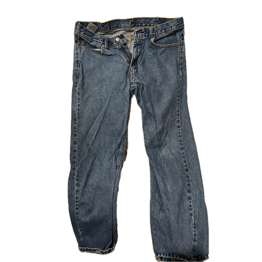 Levi's 505 Regular Straight Leg Black Jeans Mens 38x32