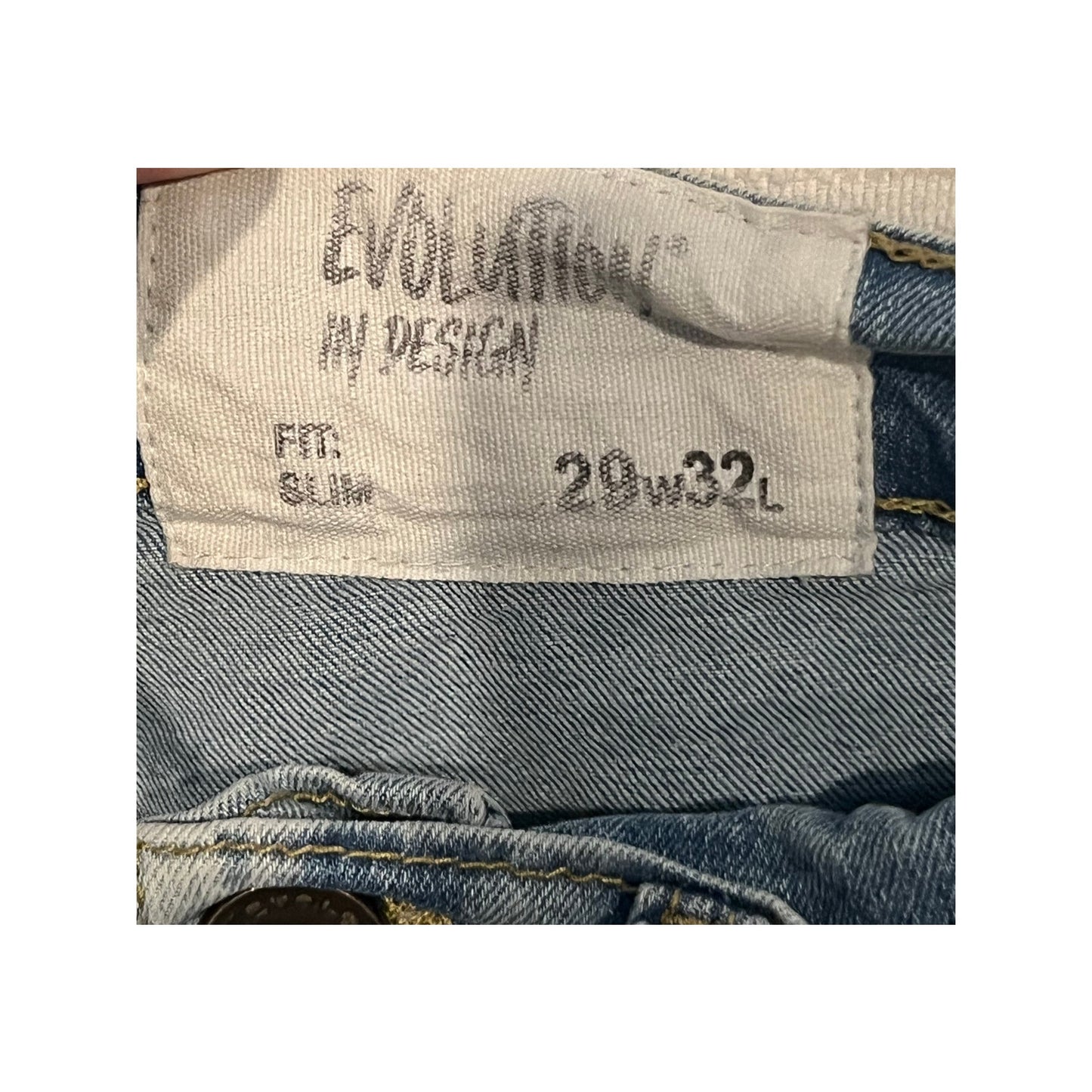 Evolution in Design Distressed Slim Blue Jeans Mens 29x32