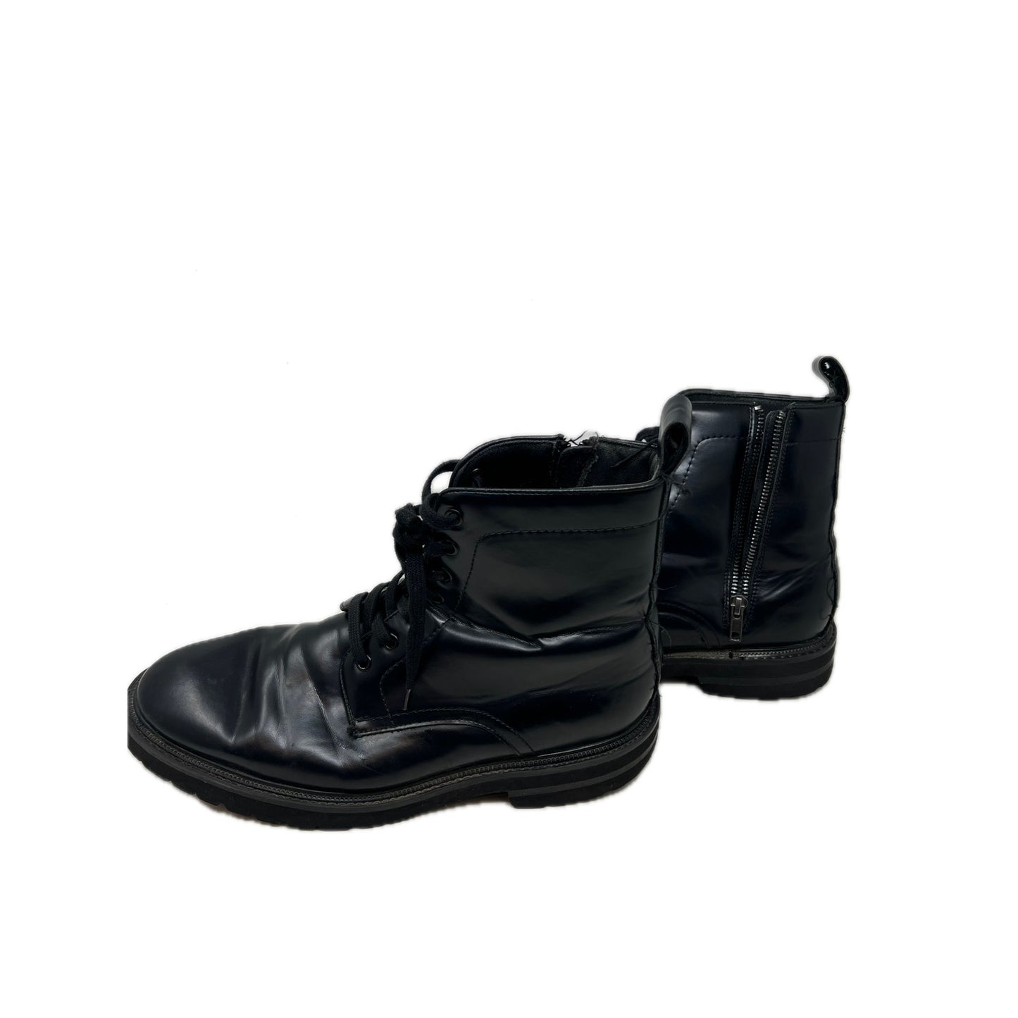 H&M Black Combat Boots Faux Leather Mens 10.5