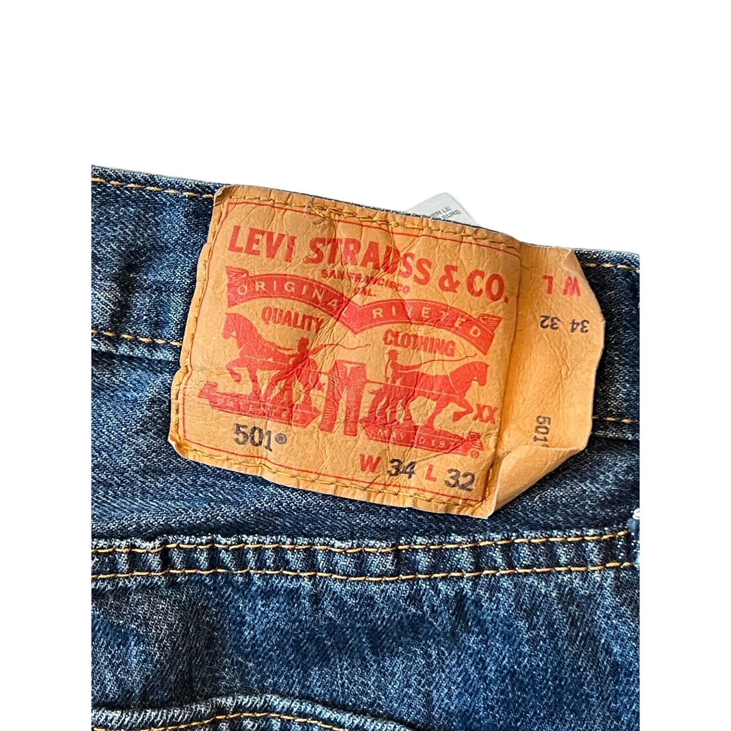 Levi Strauss 501 Classic Fit Blue Jeans 34x32