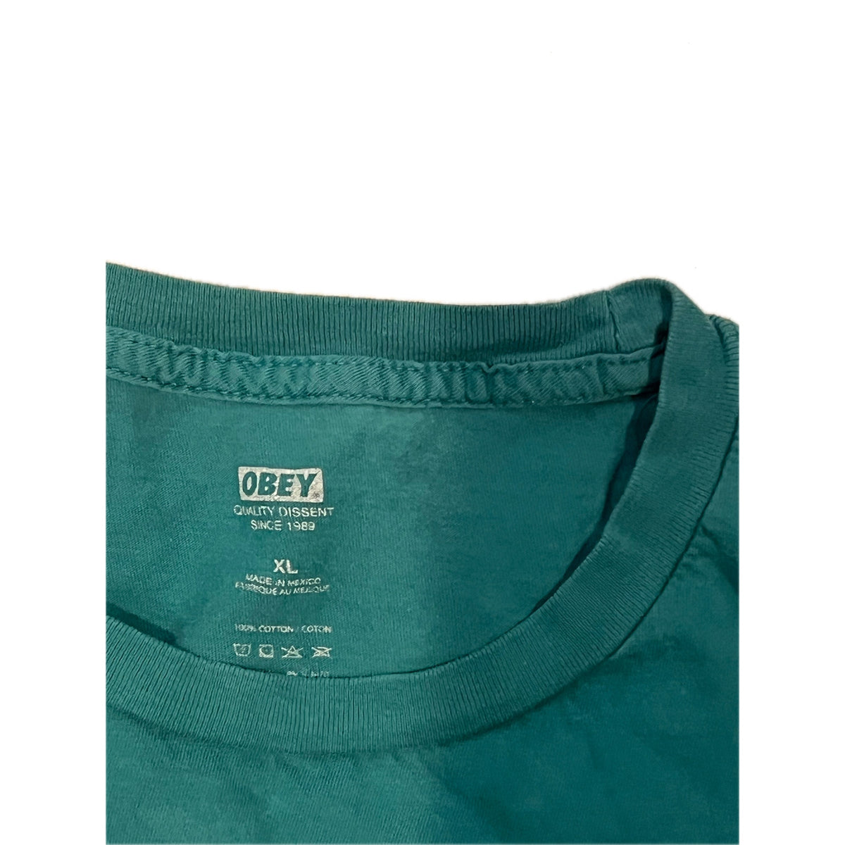 Obey Quality Dissent Green T-Shirt Mens Large