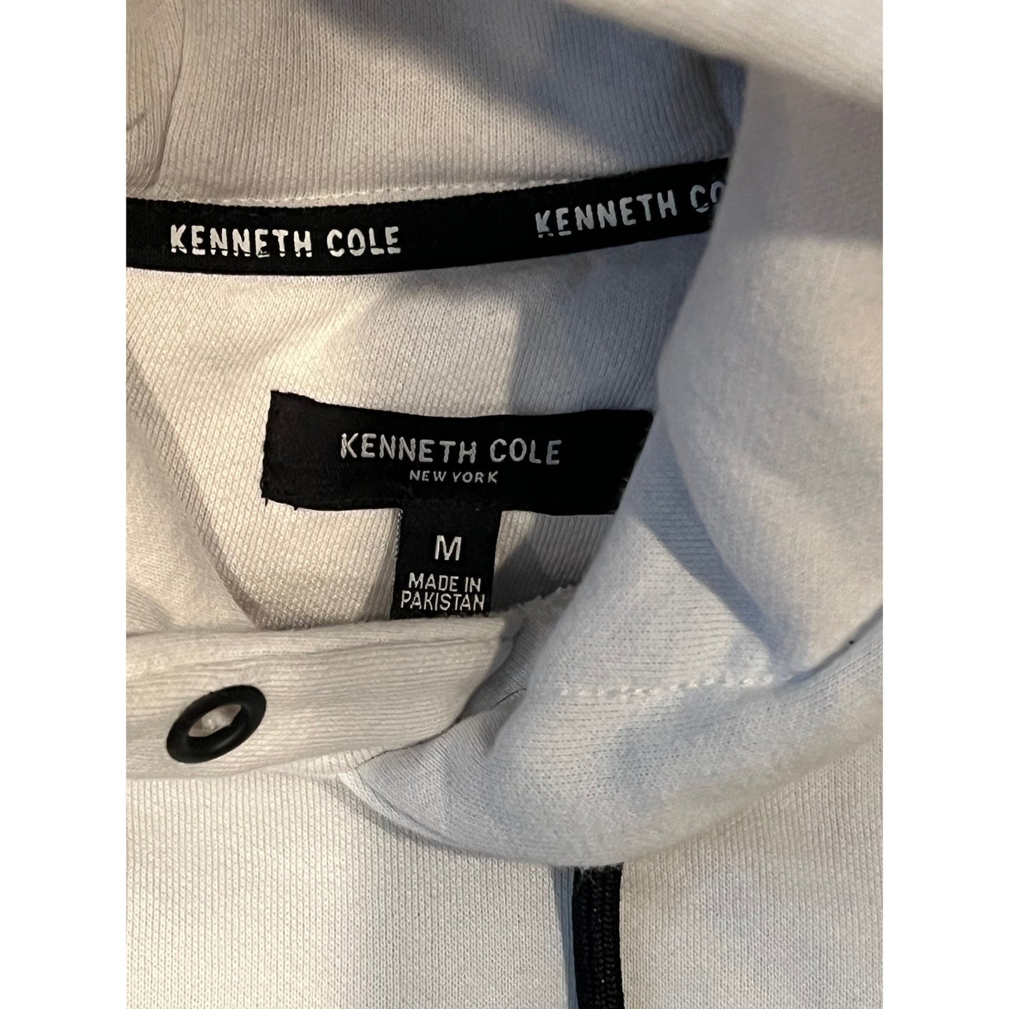 Kenneth Cole White Full Zip Hoodie Mens M