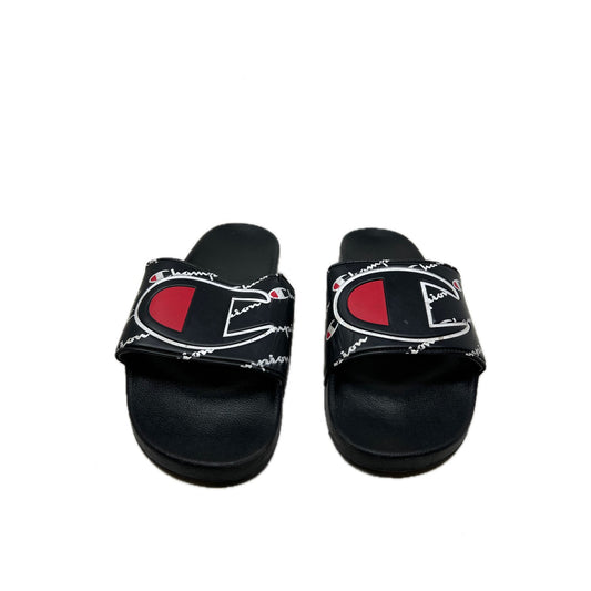 Champion IPO Squish Slide Black with Red Big Logo Mens 11