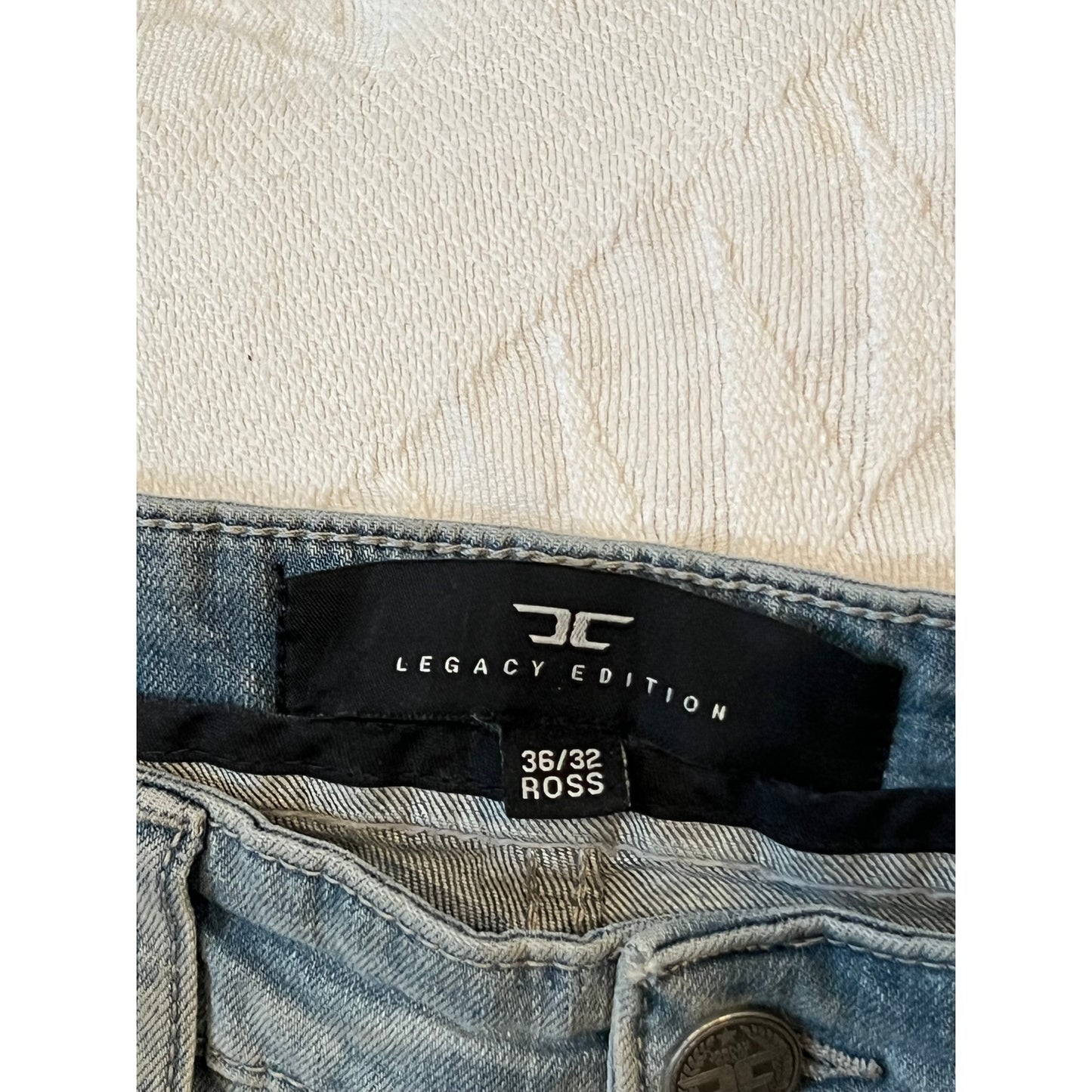 Jordan Craig Distressed Ross Blue Jeans Mens 36x32