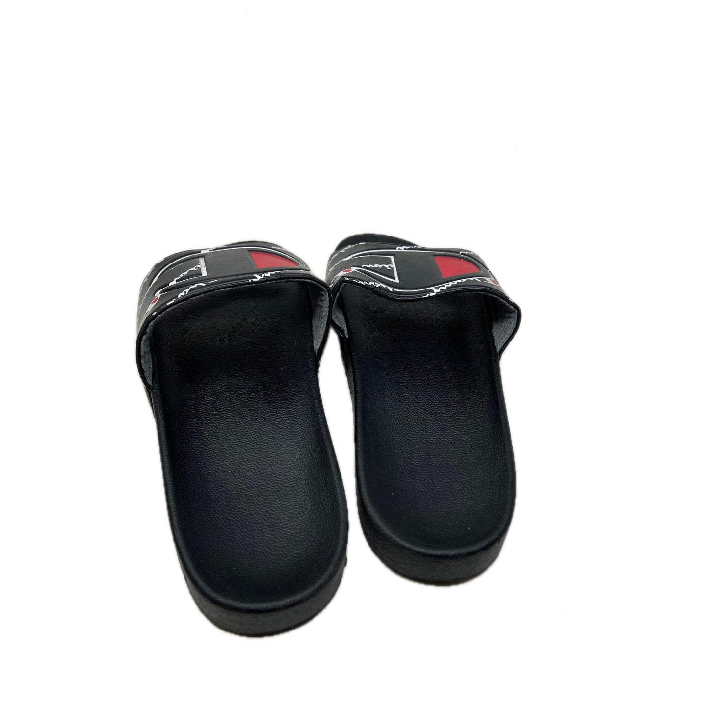 Champion IPO Squish Slide Black with Red Big Logo Mens 11