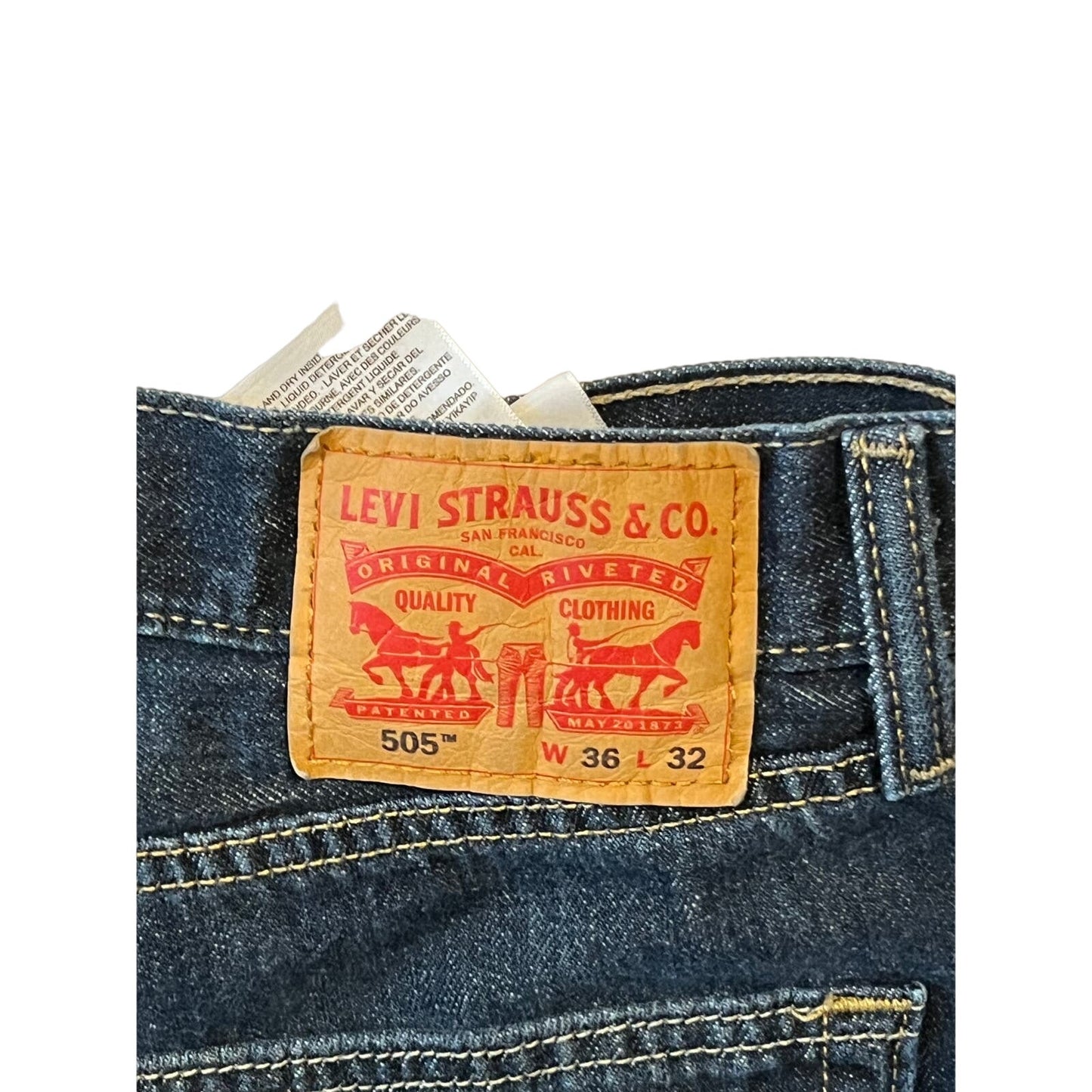 Levi's 505 Reg Fit Straight Leg Jeans Mens 36x32