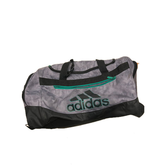 Adidas Defender Large Black Gray Green Duffel Gym Bag