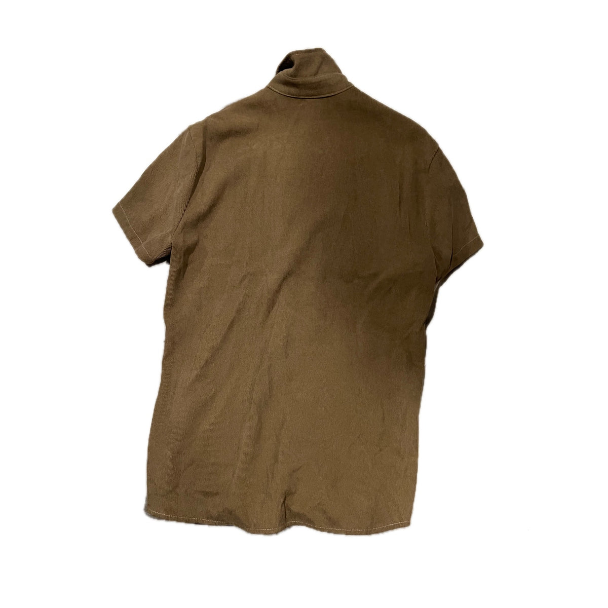 Romwe Corduroy Like Button Down Short Sleeve Shirt Mens Med