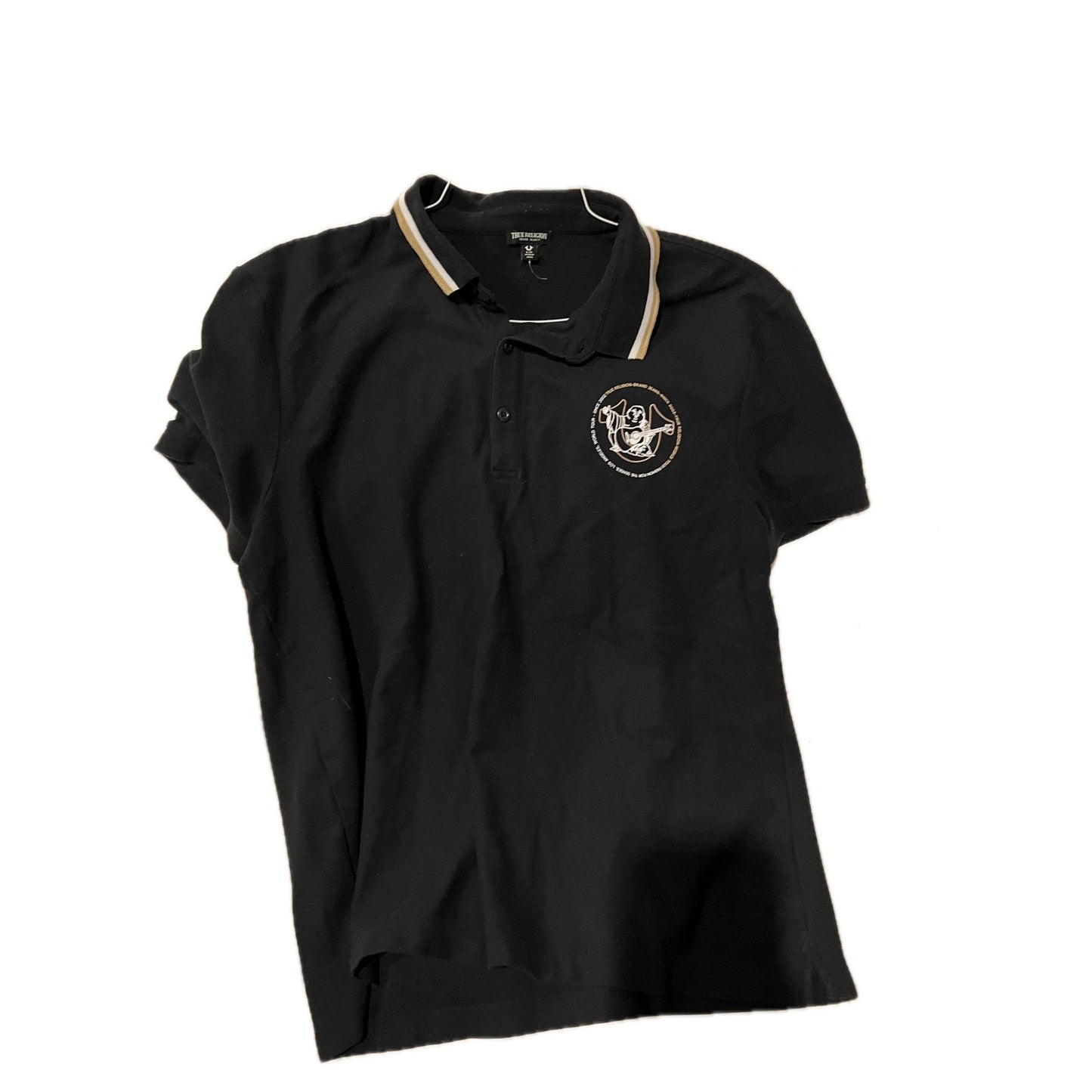 Camisa Polo de Golf True Religion Negra Talla L para Hombre