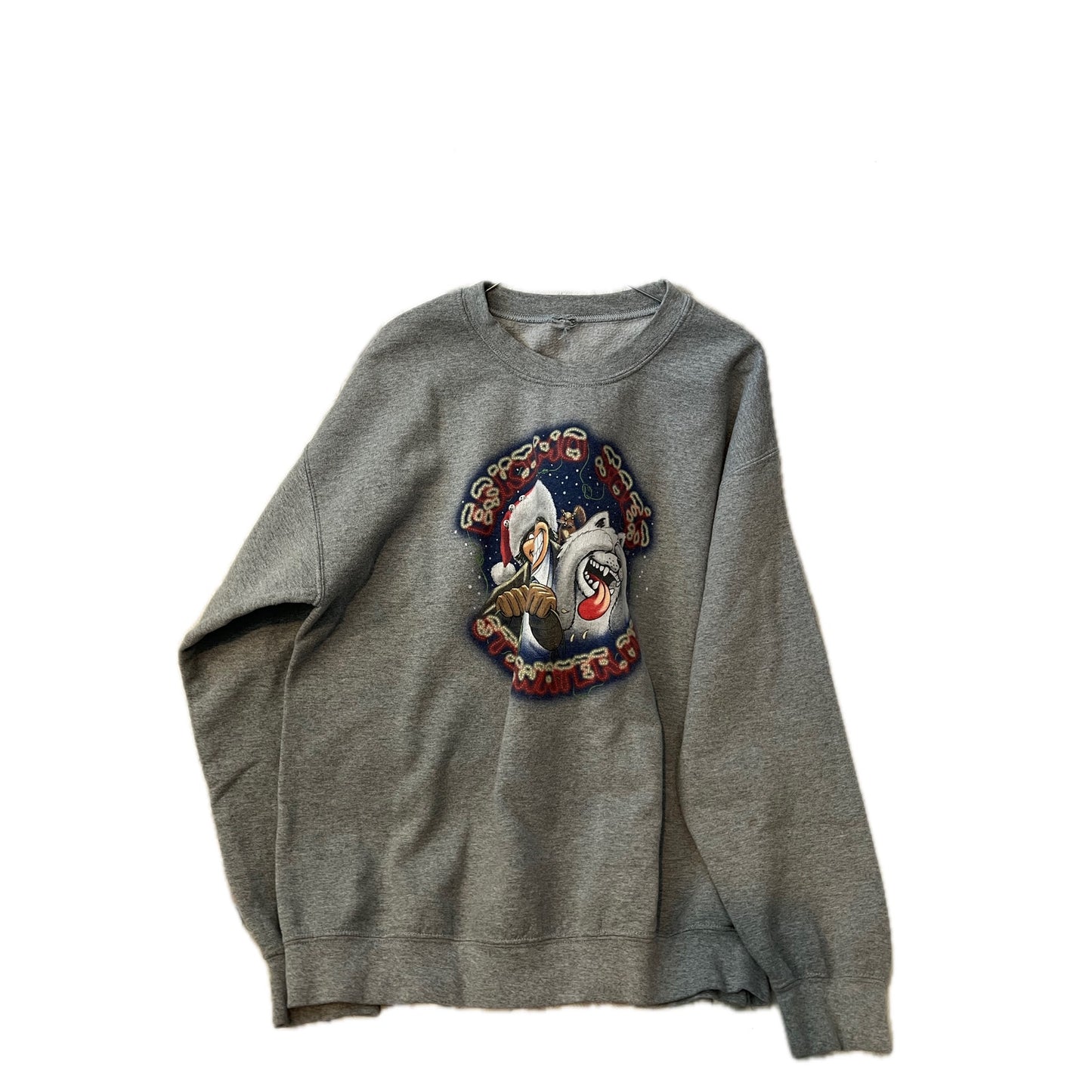 Sudadera de cuello redondo gris para hombre con Piolín y Taz de los Looney Tunes, talla grande
