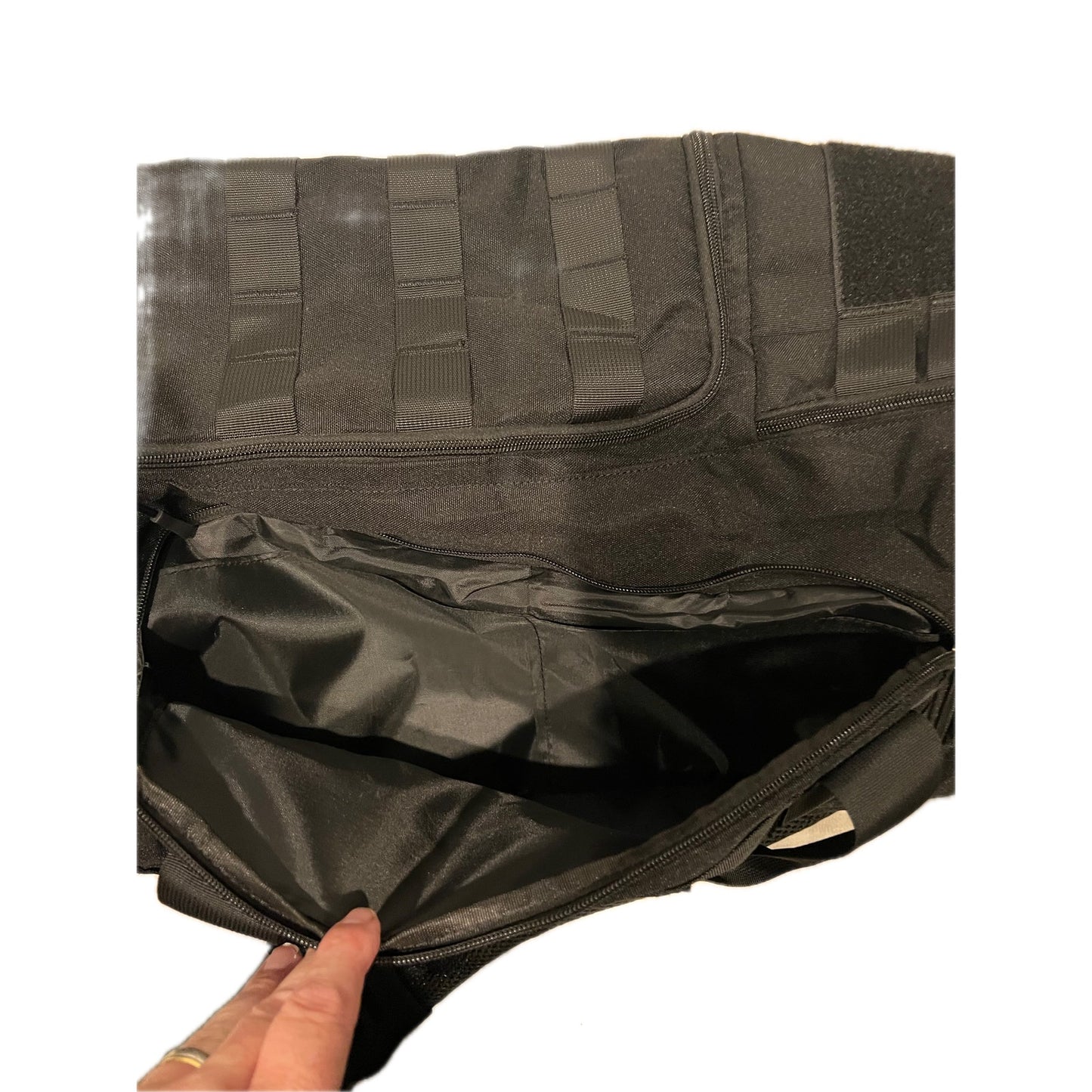 XL Tactical Canvas Black Backpack Duffel 22"x12"x10"