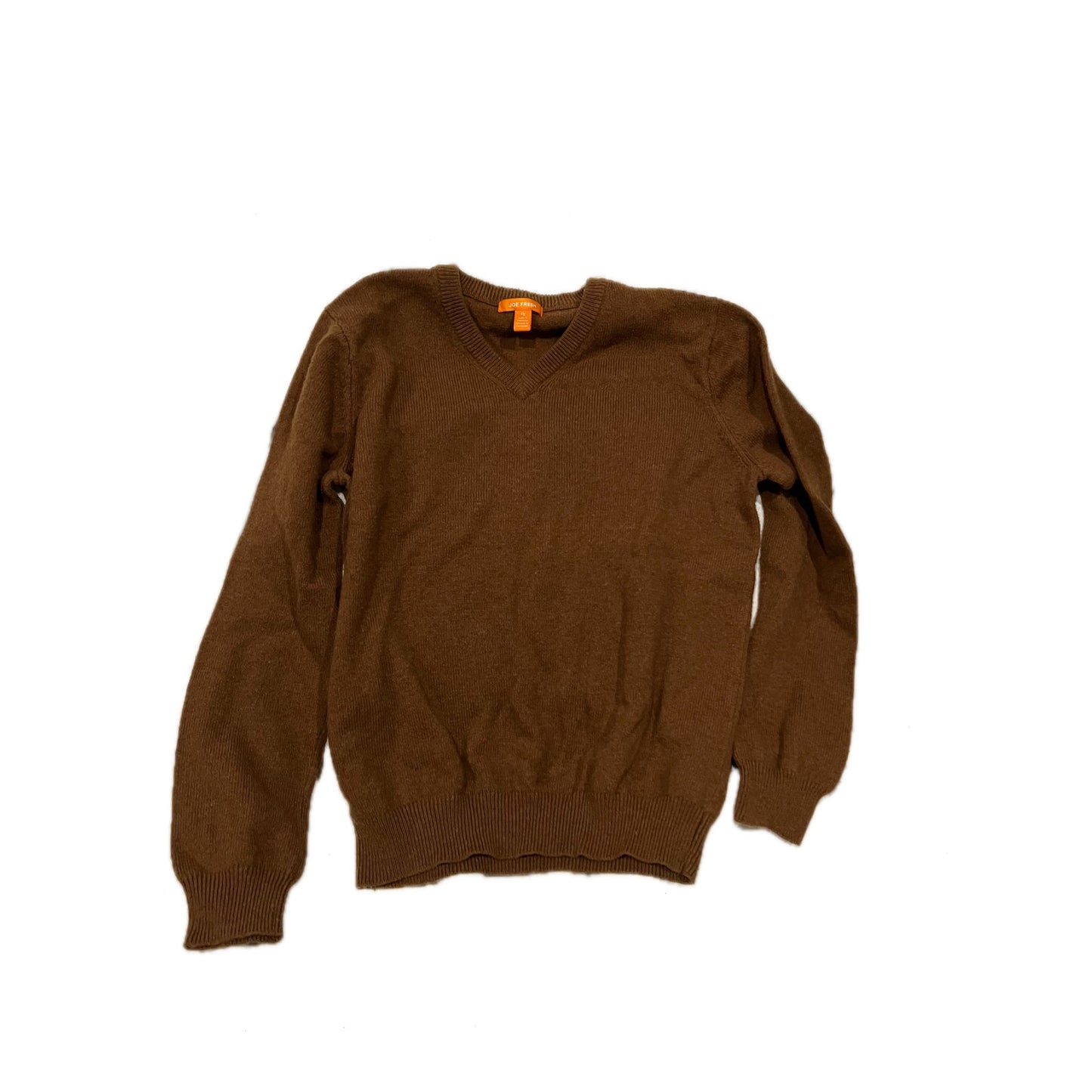 Sudadera con cuello en V de Joe Fresh, color marrón/óxido, talla grande de mujer, mediana unisex
