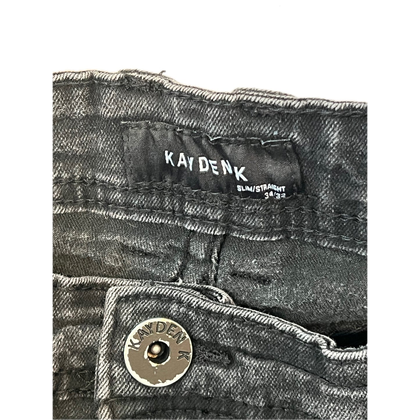 Kayden K Slim Straight Jean Noir Hommes 34x32