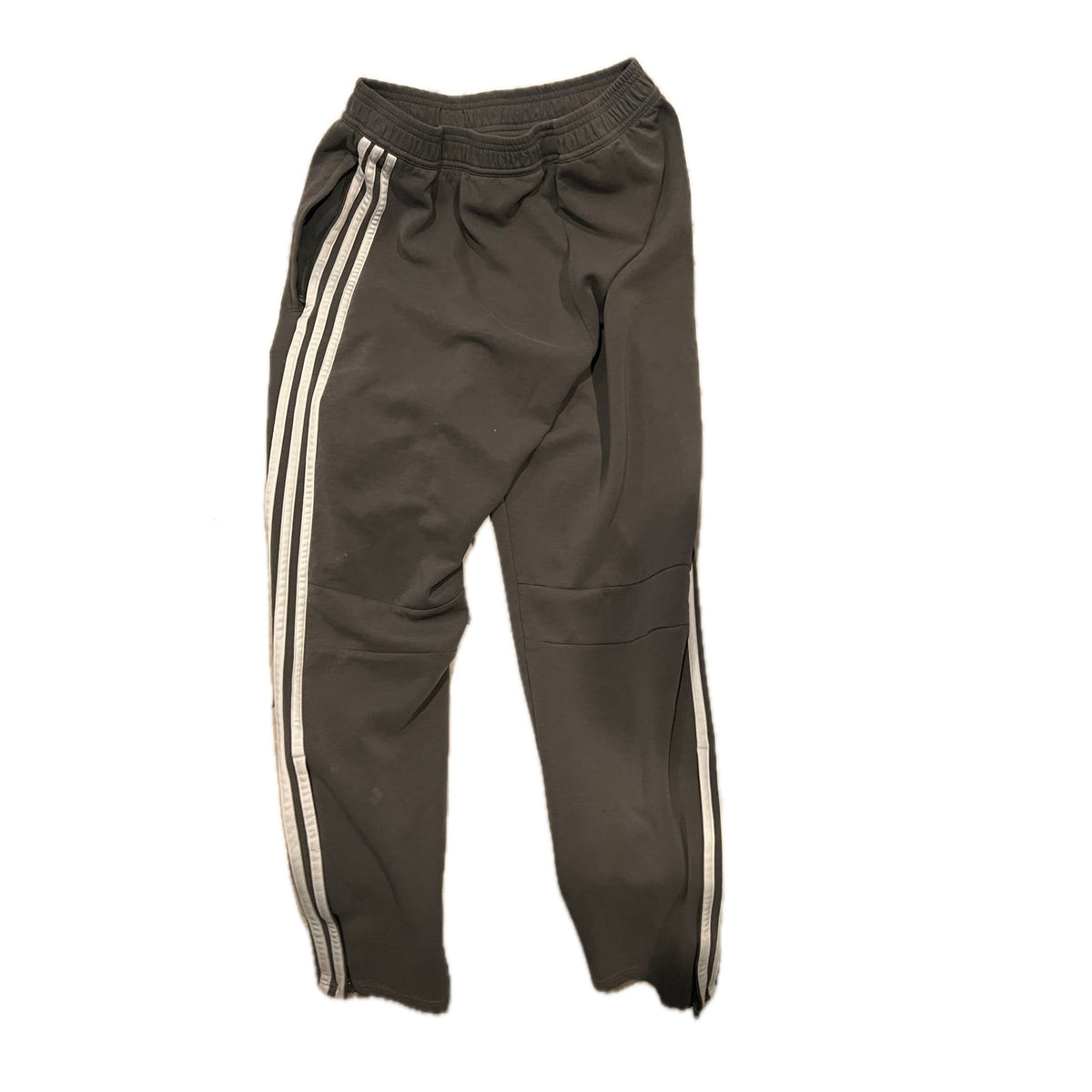 Adidas GRAY White Zippered Ankle Joggers Mens Med