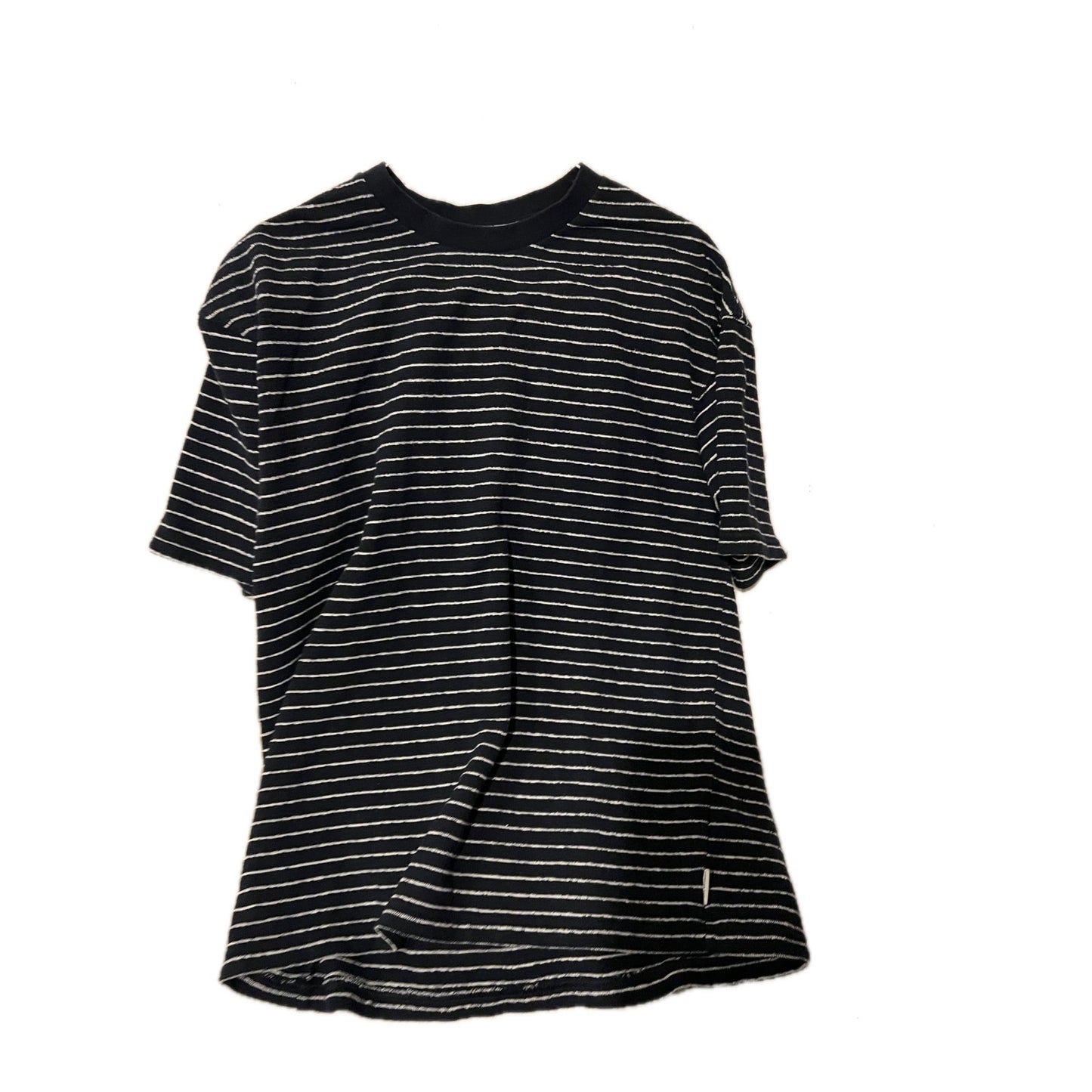 T-shirt tricoté rayé noir American Eagle pour homme, taille M-T
