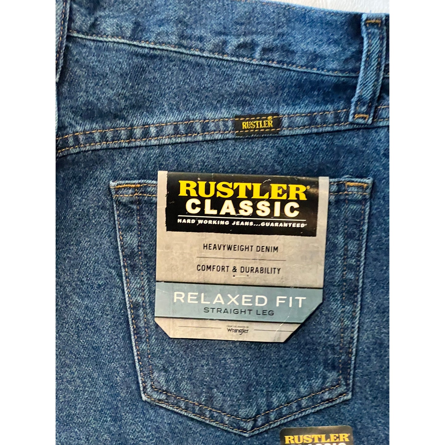 Jeans Rustler Coupe Droite Décontractée Bleu Homme 30x30 NWT