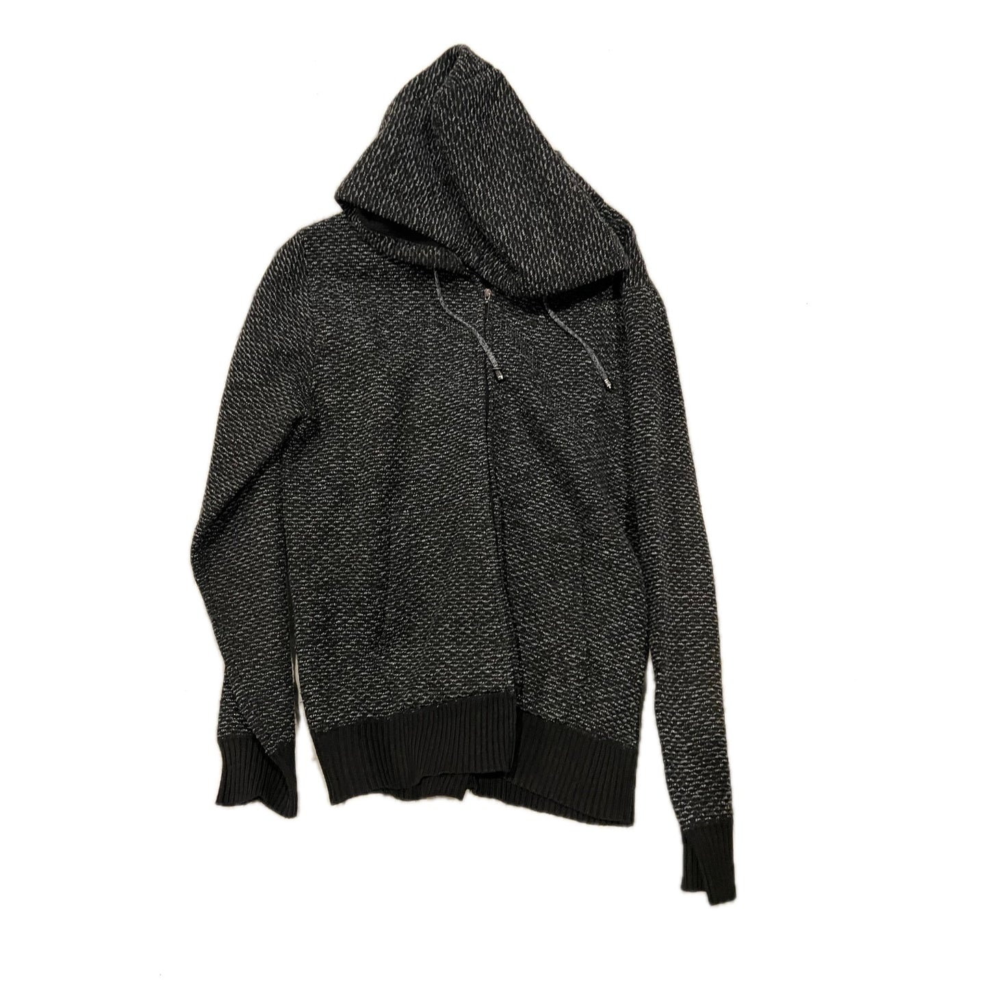 Sudadera con capucha y cremallera completa North Pole & More, de punto, color negro y gris, para hombre, talla grande