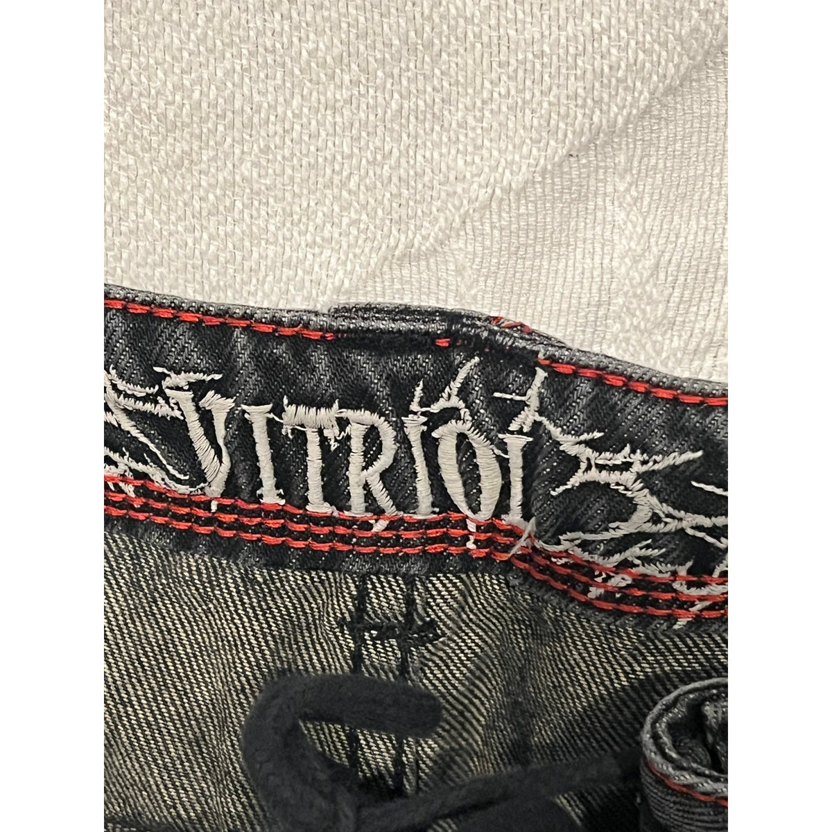 Vitriol Void Angel Black Wash Ultra Wide Leg Jeans Mens 34x30