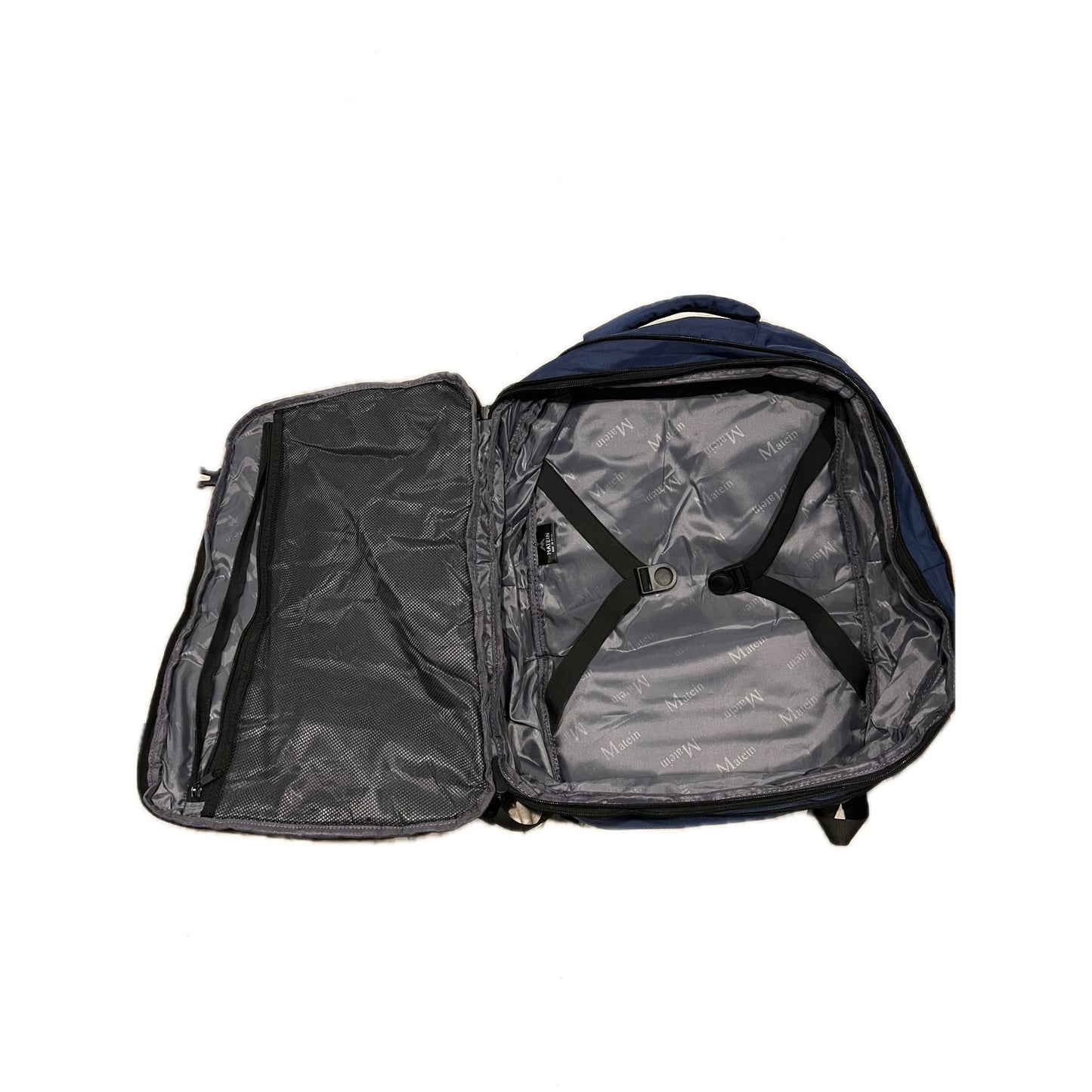 Matein Clamshell Blue Black Padded Backpack