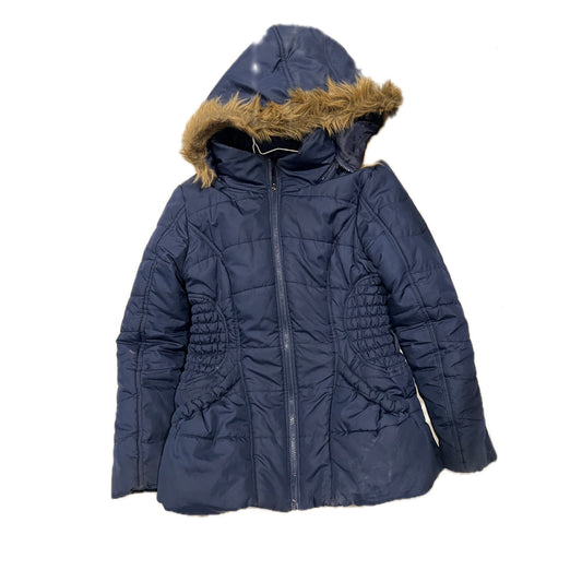 Rampage Thigh Length Hooded Faux Fur Puffer Jacket Womans L