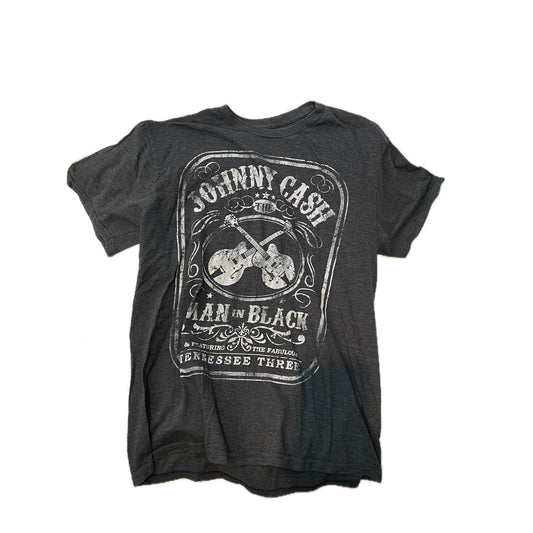 Johnny Cash Man In Black T-shirt Mens Large