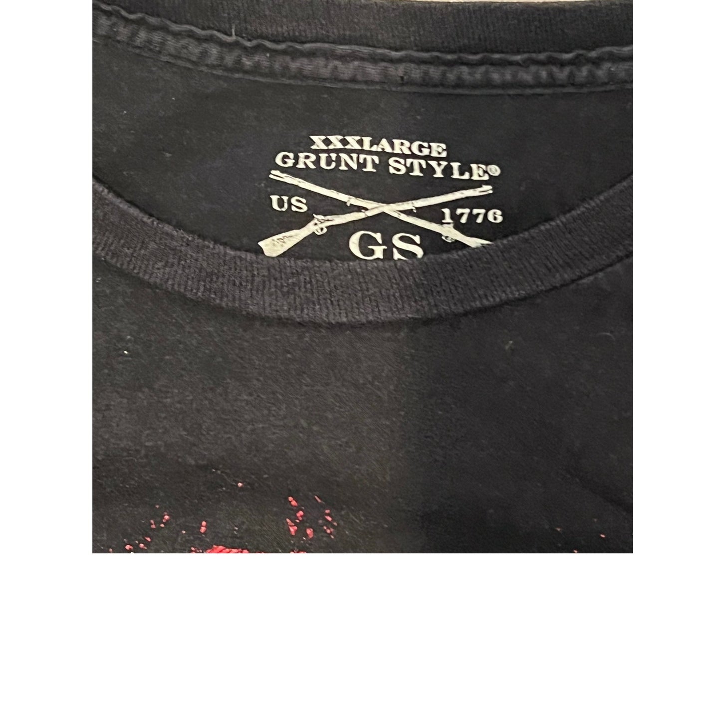 Grunt Style American Flag Black T-Shirt Mens 3XL