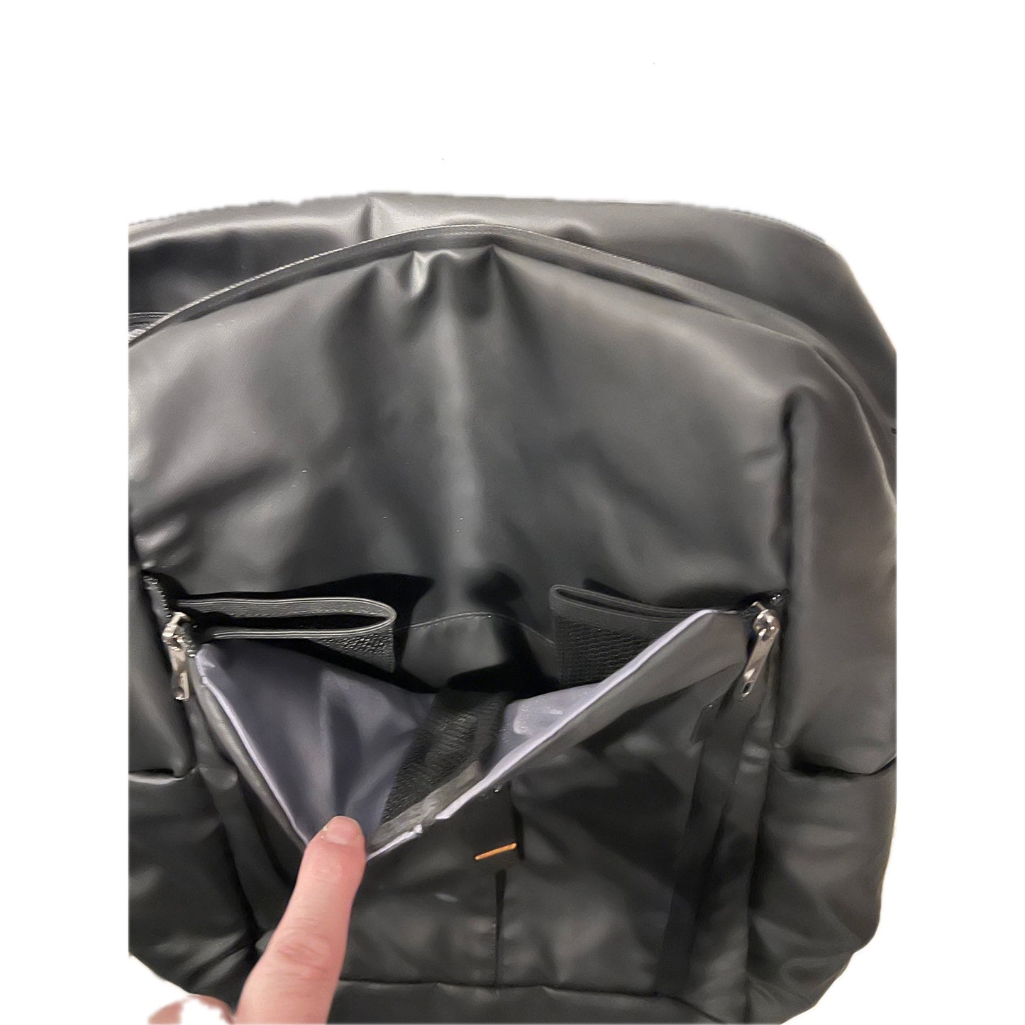 Faux Leather Top Loading Computer Backpack
