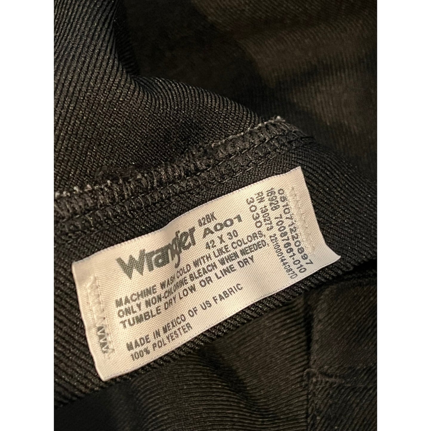 Pantalon droit habillé/décontracté noir Wrangler pour homme 42x30