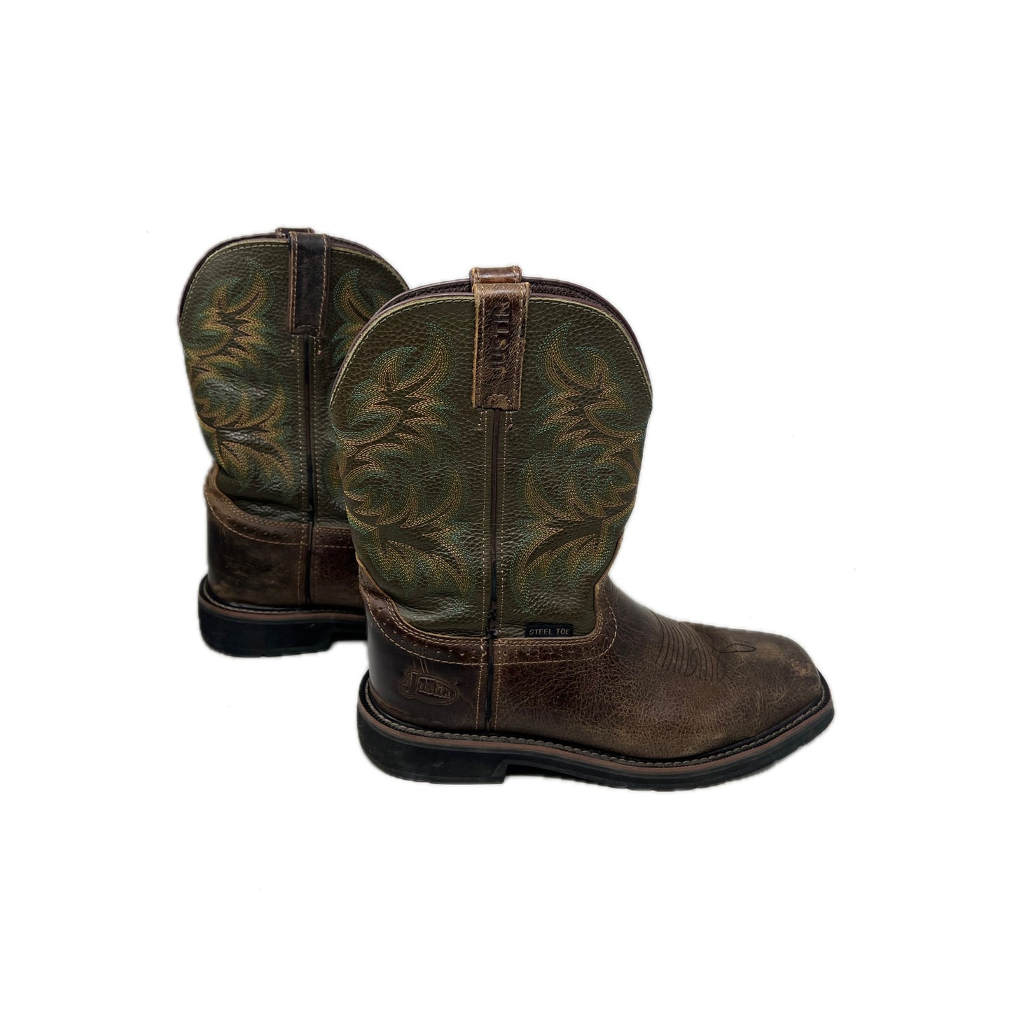 Justin Original Steel Toe Wellington Western Work Boots 12EE