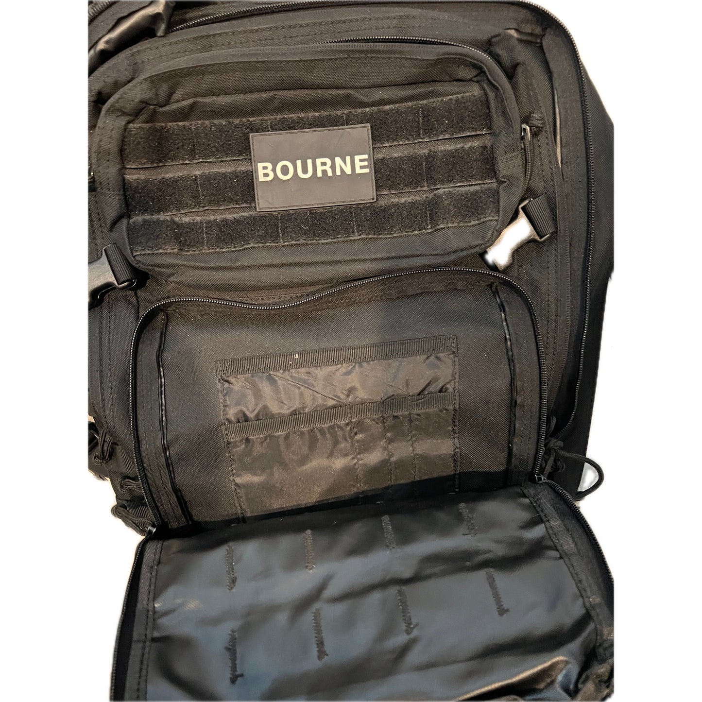 Sac à dos tactique générique avec patch Bourne Noir 35L