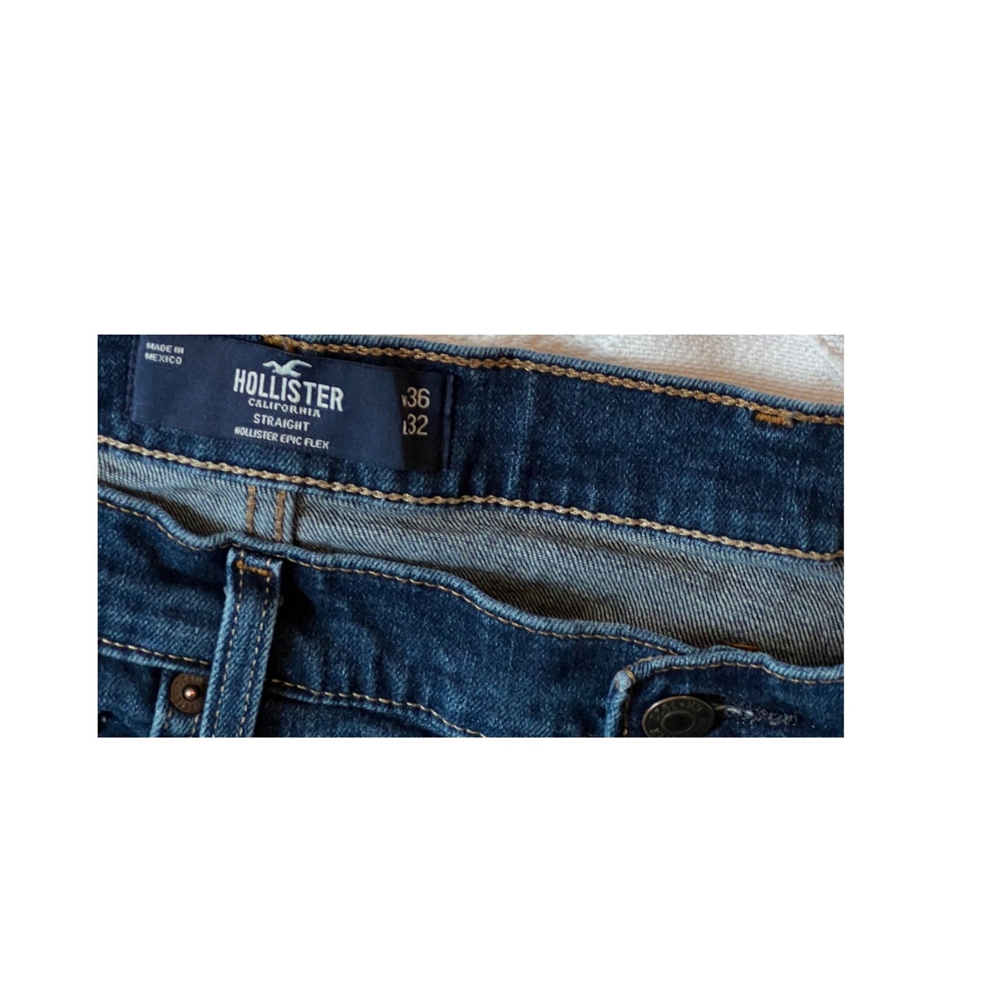 Hollister Straight Blue Jeans 36x32