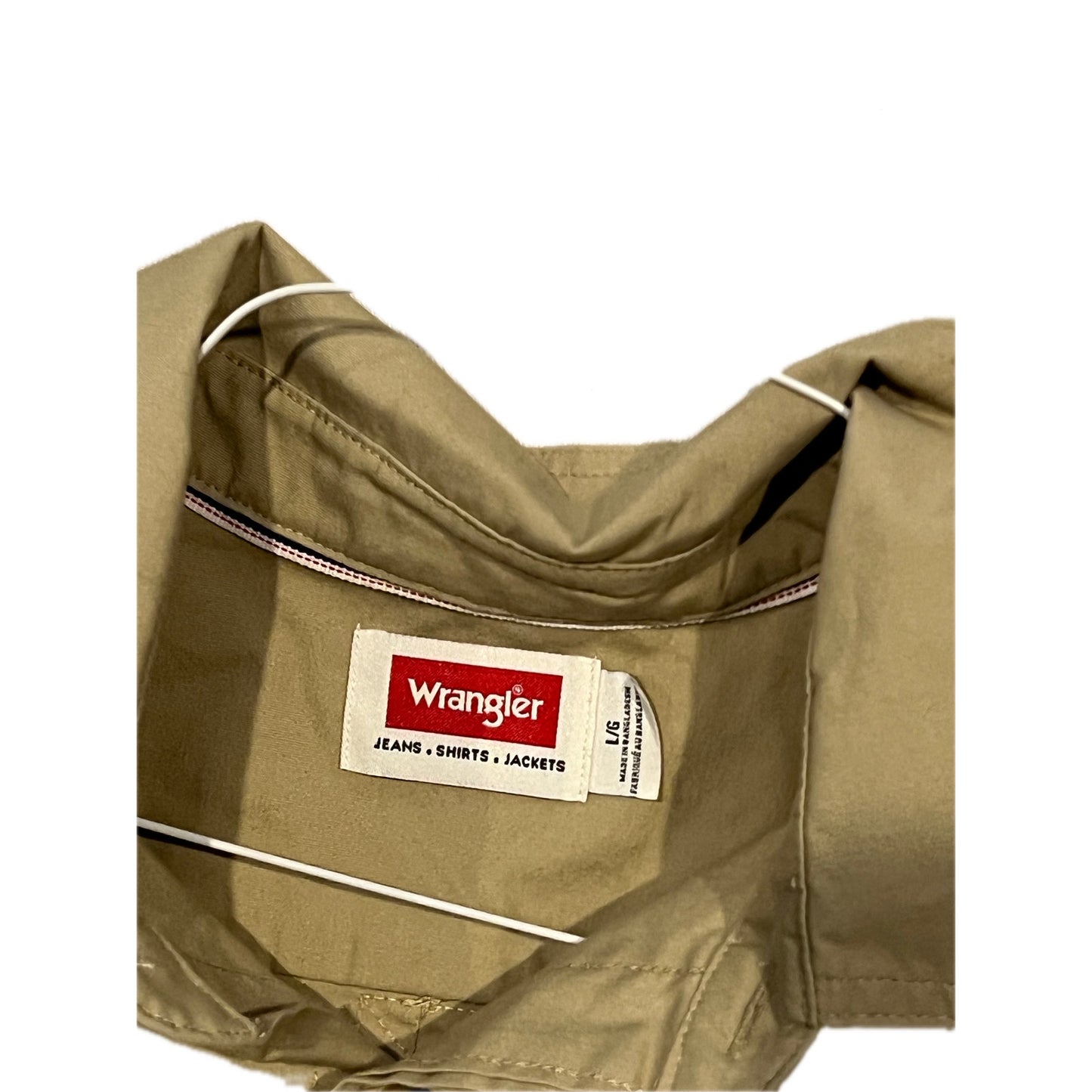 Wrangler Tan Button Down Short Sleeve Shirt Mens Large