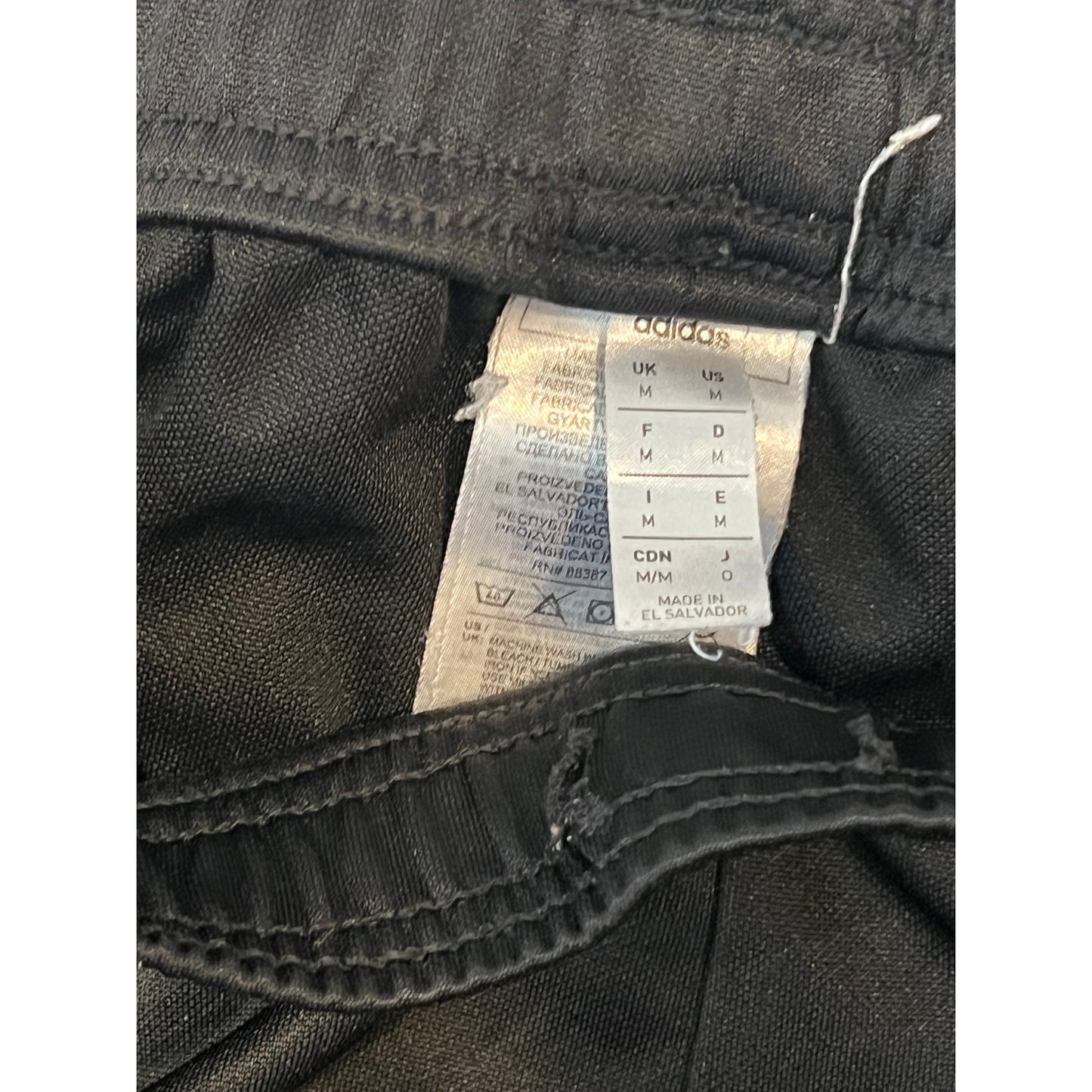 Adidas Three Stripe Black Trackpants Mens M