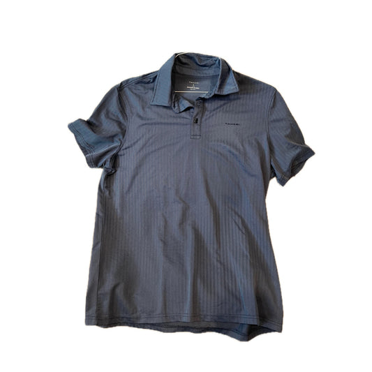 Tahari Blue Quarter-Button Performance Polo Shirt Mens Large