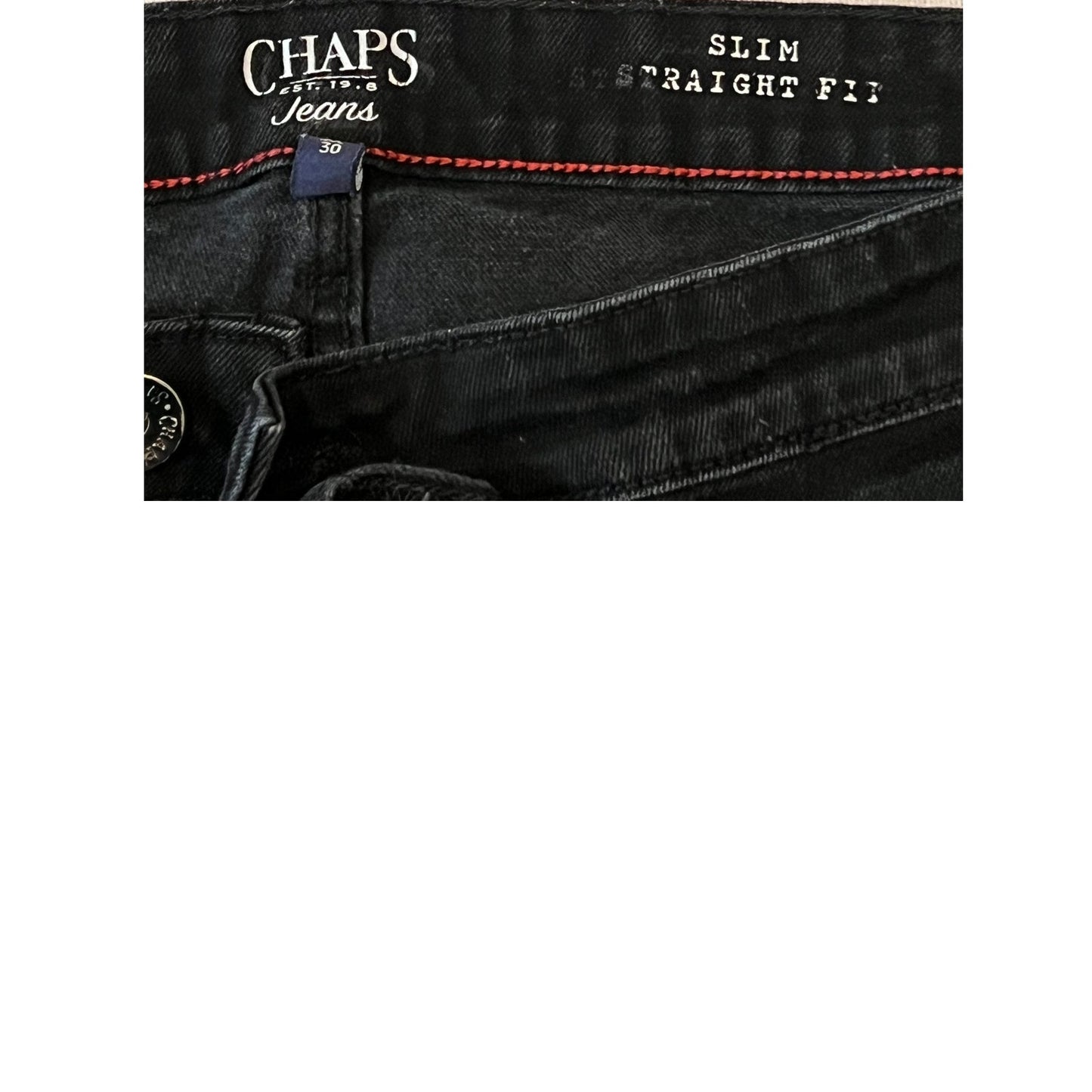 Chaps Slim Straight Black Jeans Mens 32x30