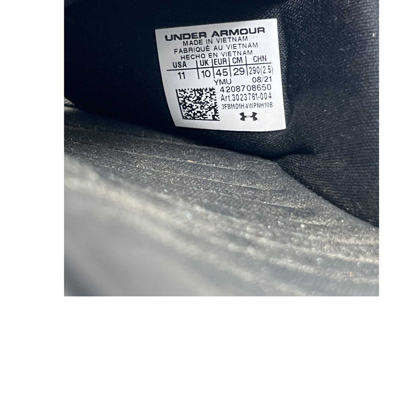 Under Armour Ansa Fixed Slide Black White Mens 11