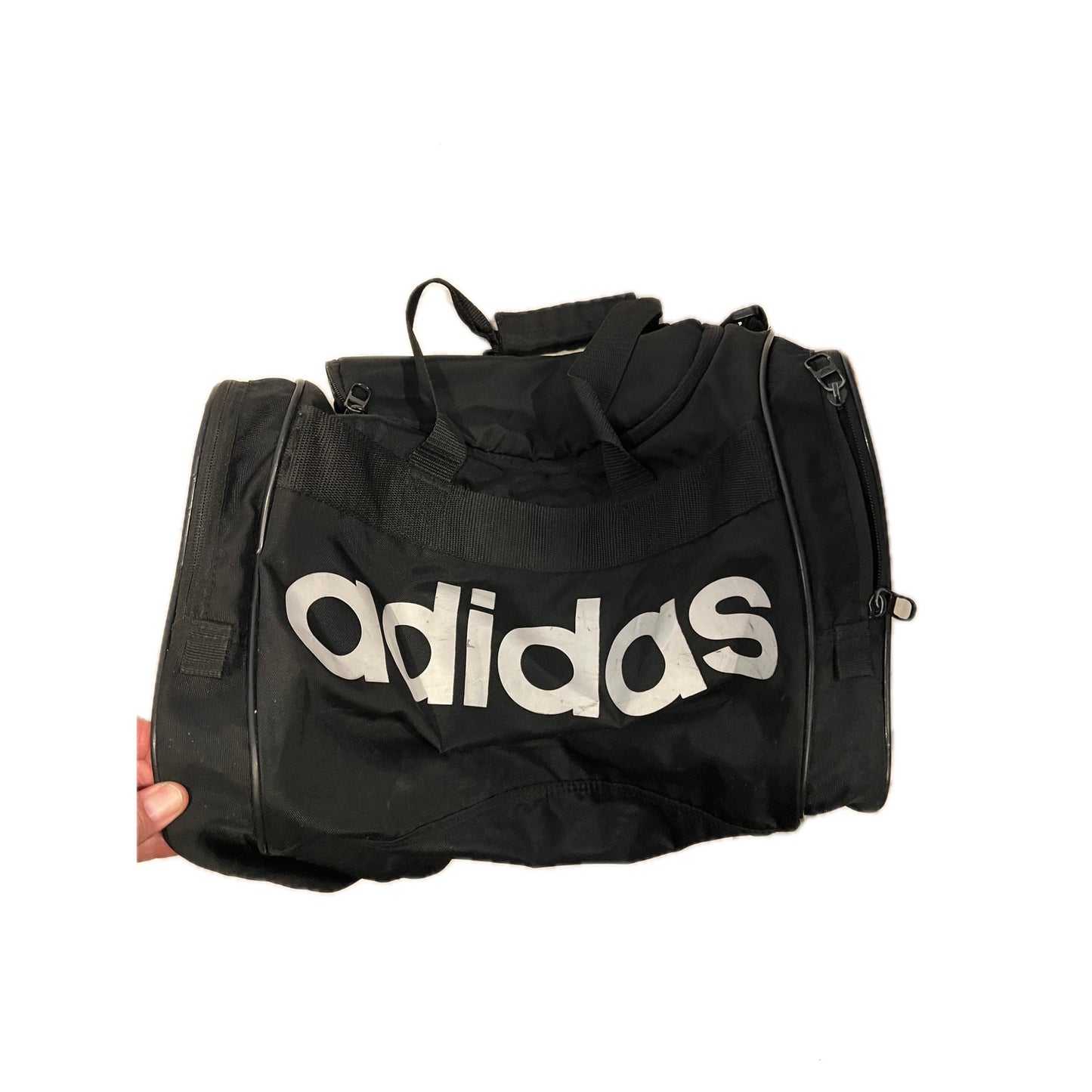 Adidas Defender Medium 20"x12"x10" Black White Duffel Bag