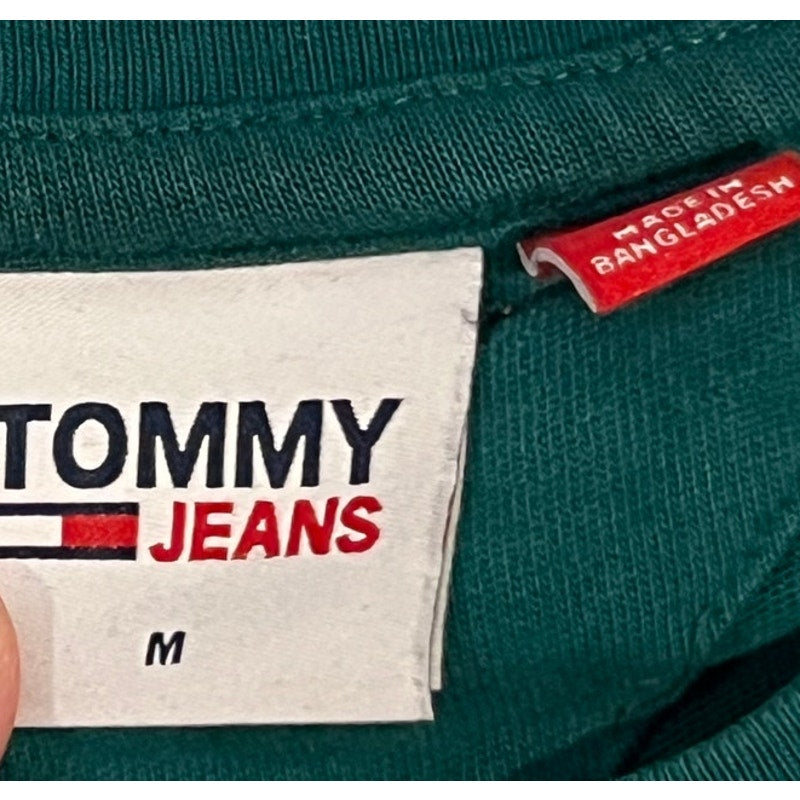 Tommy Jeans Green T-Shirt Mens Medium