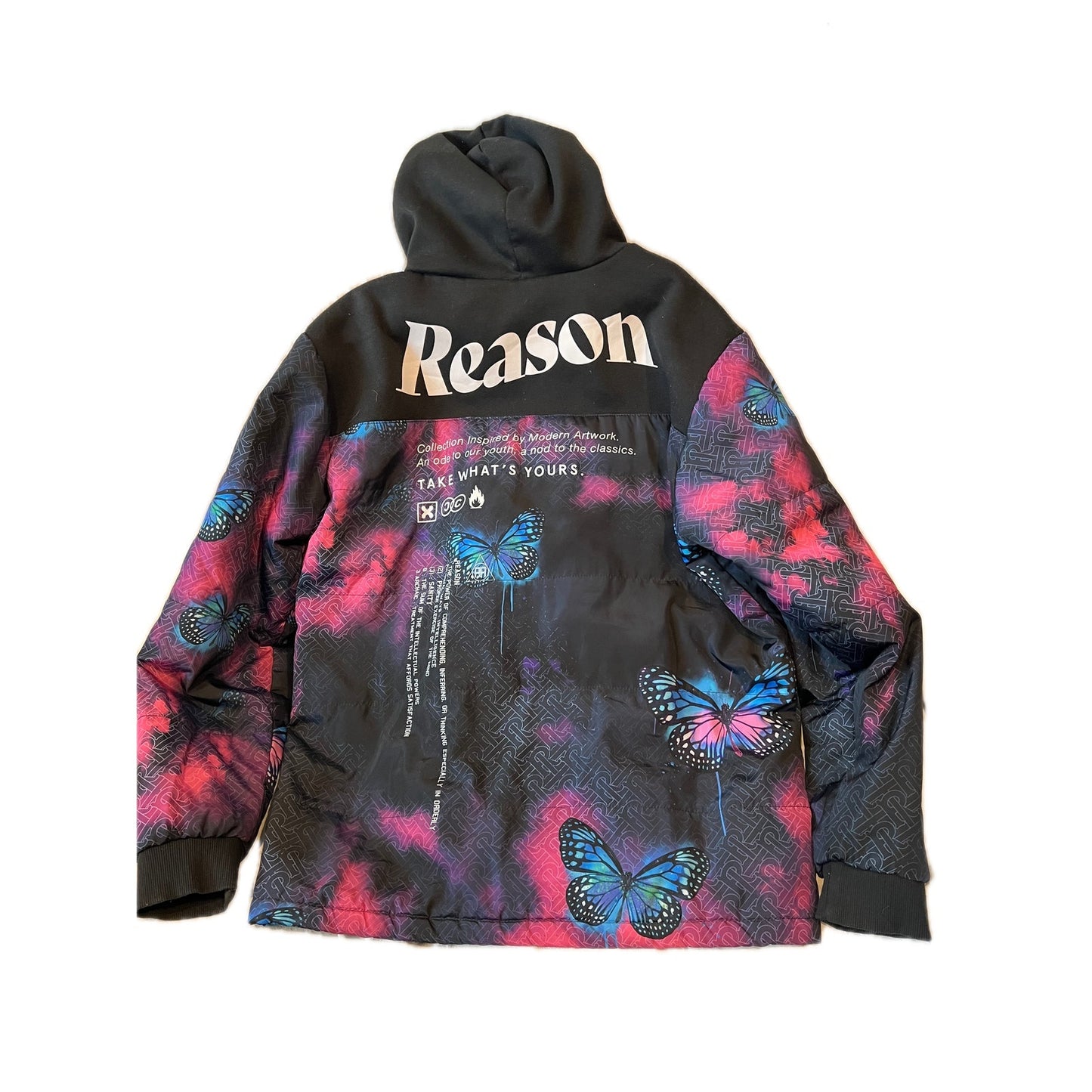 REASON Butterfly Hooded Full ZIp Soft Shell Jacket Mens XL