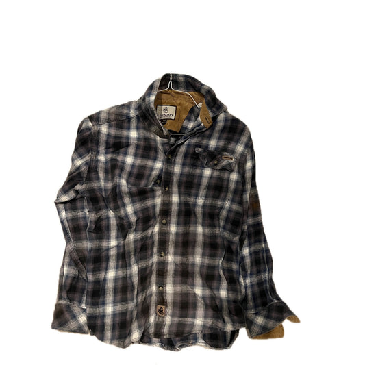 Legendary Whitetails Black White Checked Flannel Mens Med