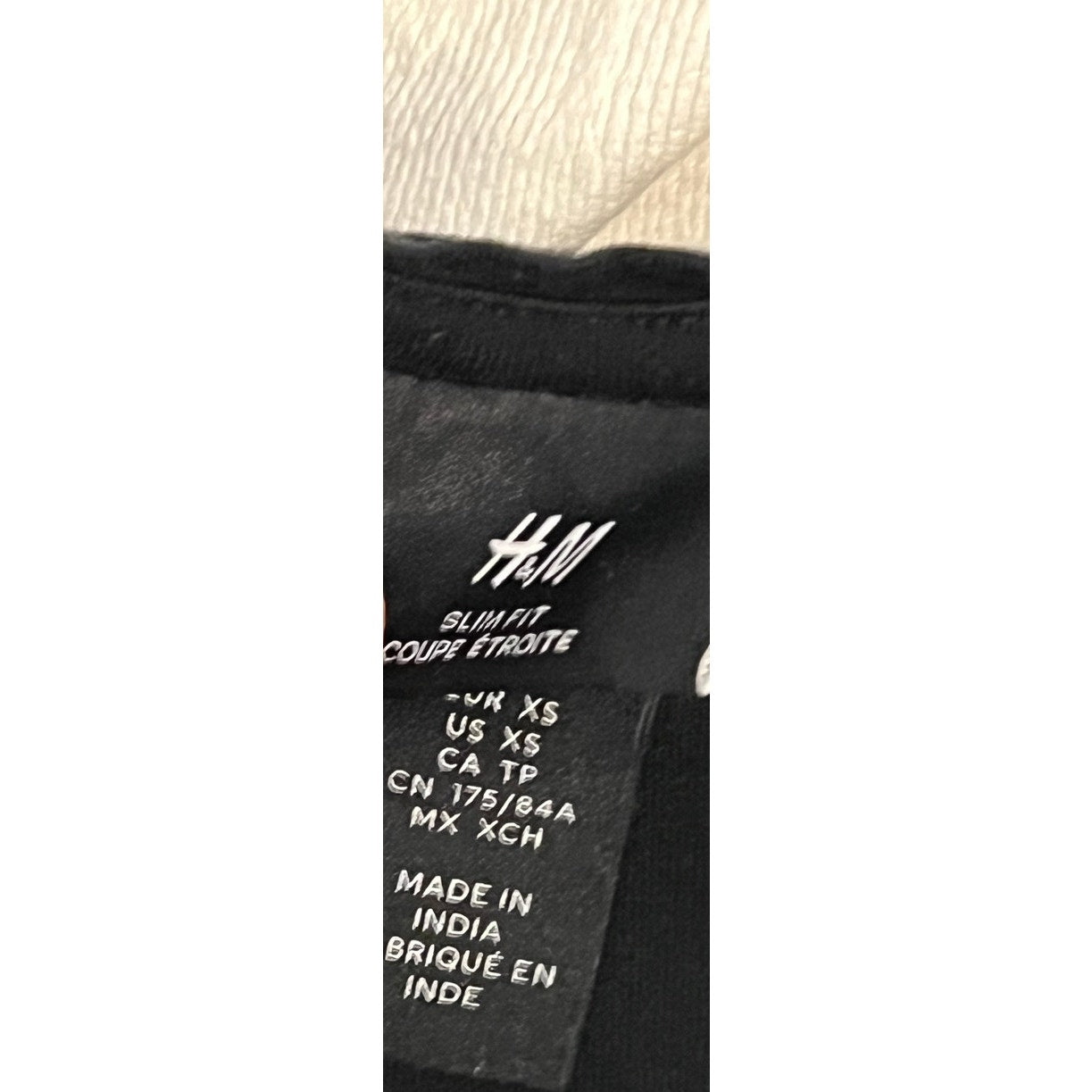 H&M Slim Fit Black T-Shirt Mens Medium