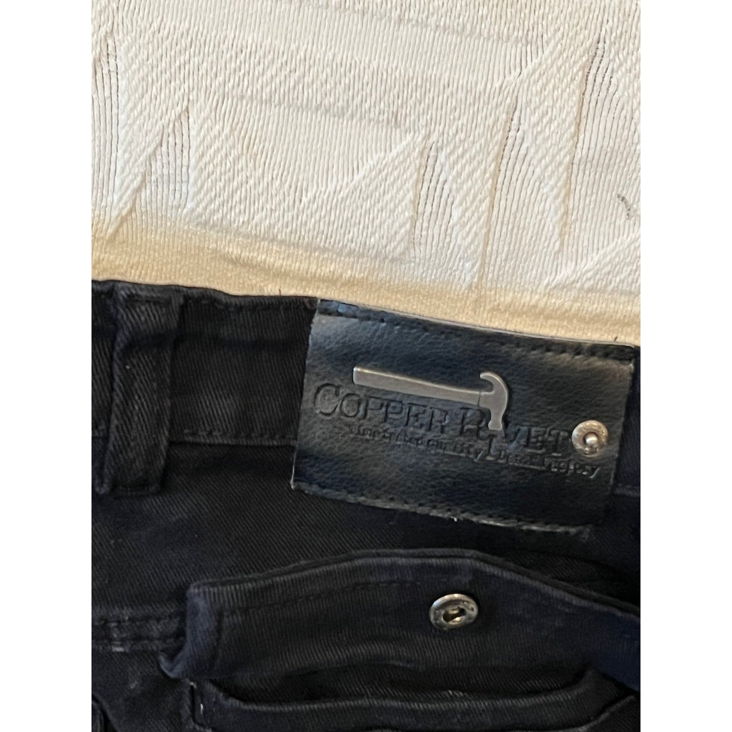 Copper Rivet Cargo Pocket Distressed Jeans Mens 30x30