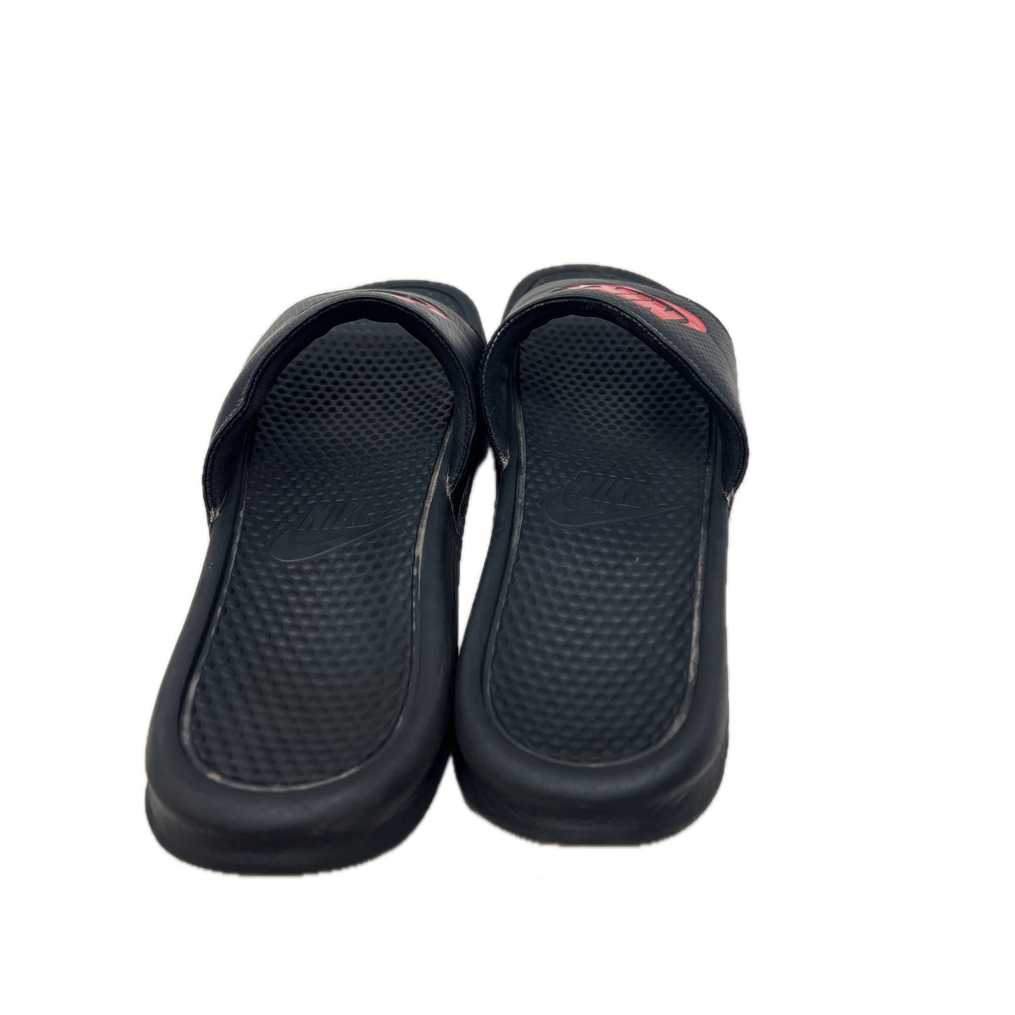 Chanclas Nike Benassi JDI Black Challenge Red para hombre, talla 15