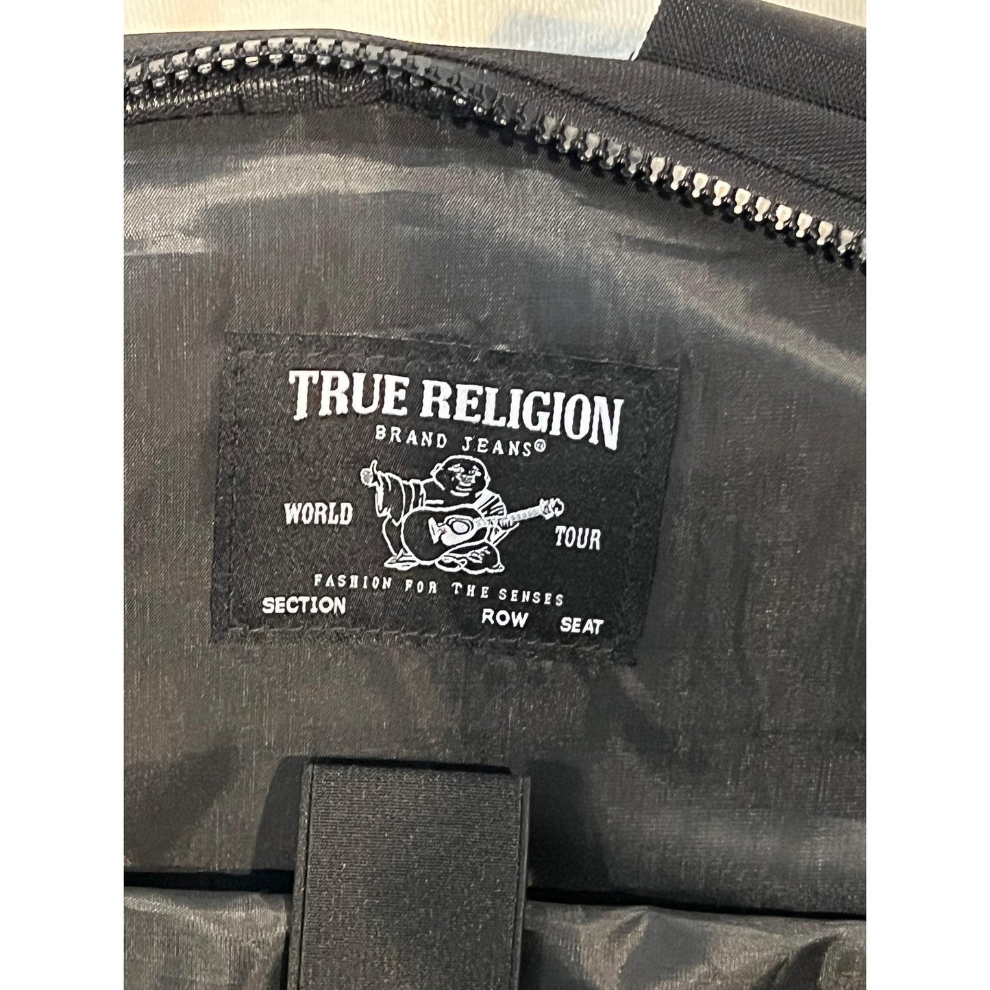 True Religion World Tour Black Poly Canvas Backpack