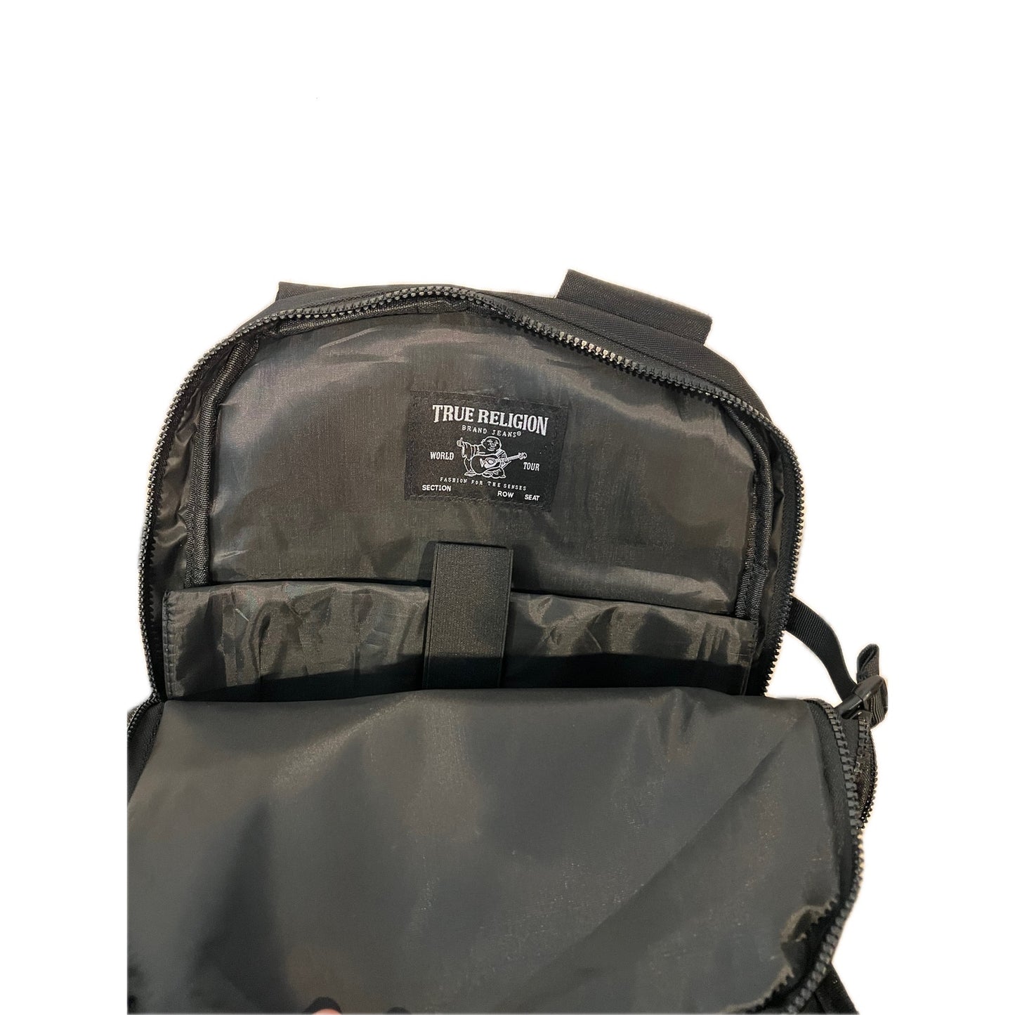 True Religion World Tour Black Poly Canvas Backpack