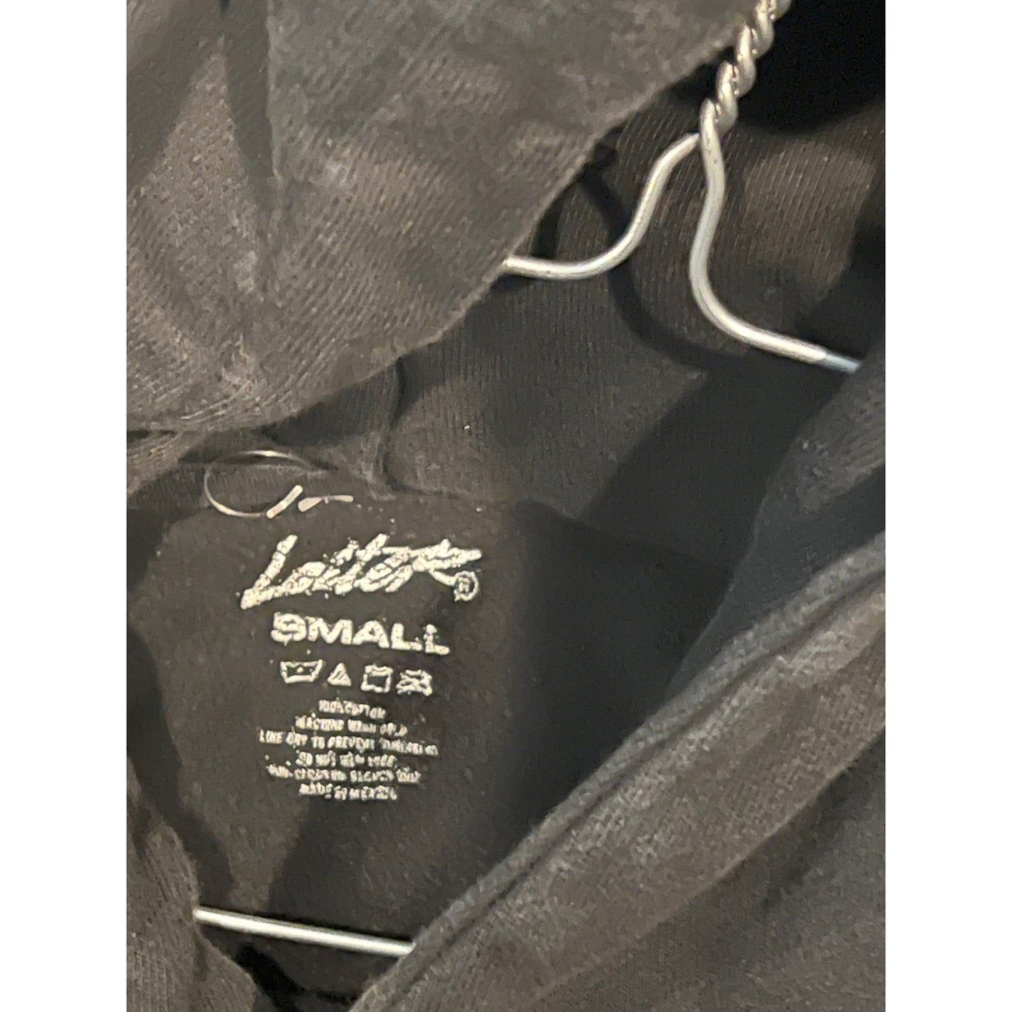 Loiter Live In Direct Vintage Hoodie Mens Black XL