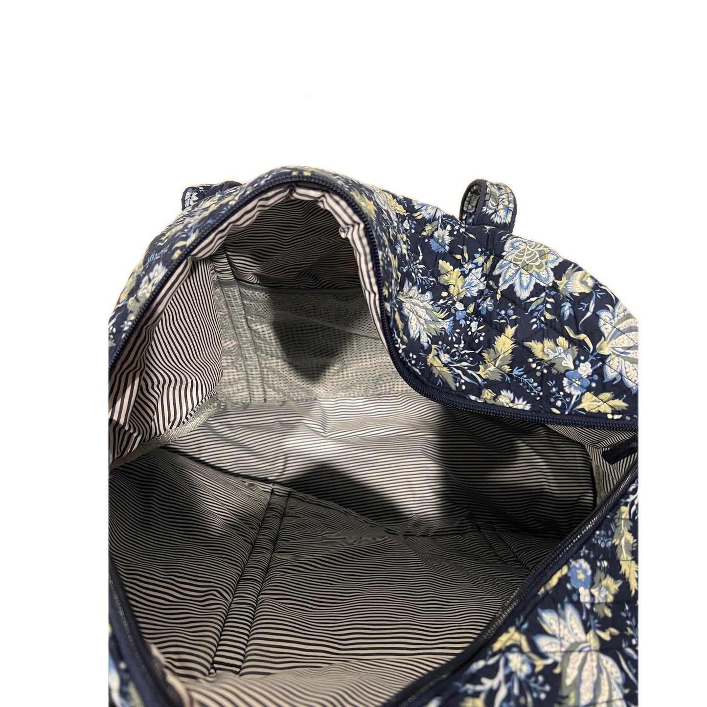 Traveland Blue Flower Print Quilted Duffel/Tote Bag 22x18x8